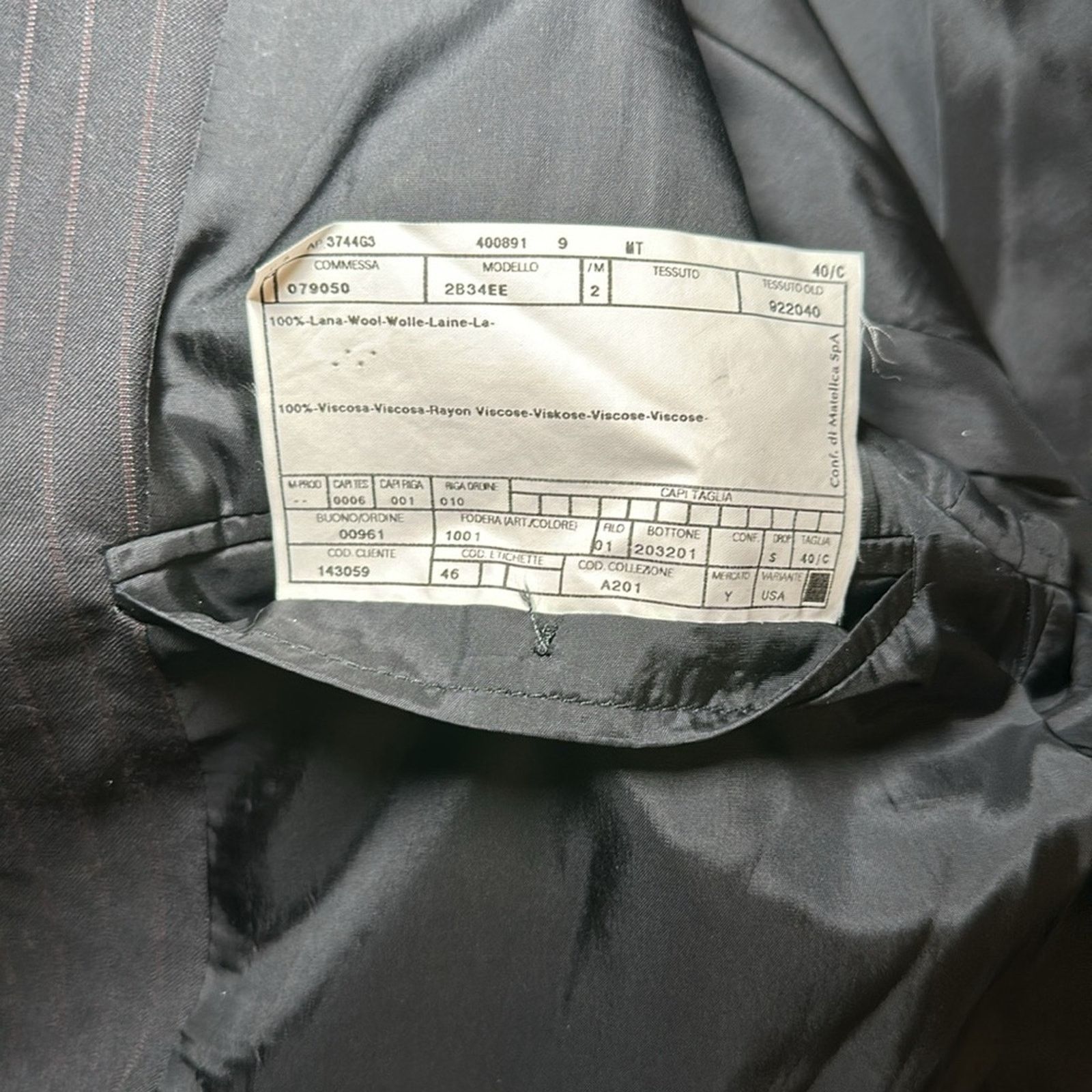 Armani Collezioni Armani Collezioni Made in Italy Pinstriped Jacket - 40S Size 40S - 8 Thumbnail