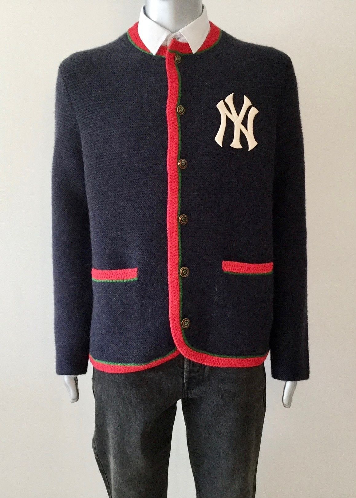 Gucci × MLB Gucci x MLB NY Yankees Alpaca Knit Cardigan - NWT - Size L Size US L / EU 52-54 / 3 - 11 Thumbnail