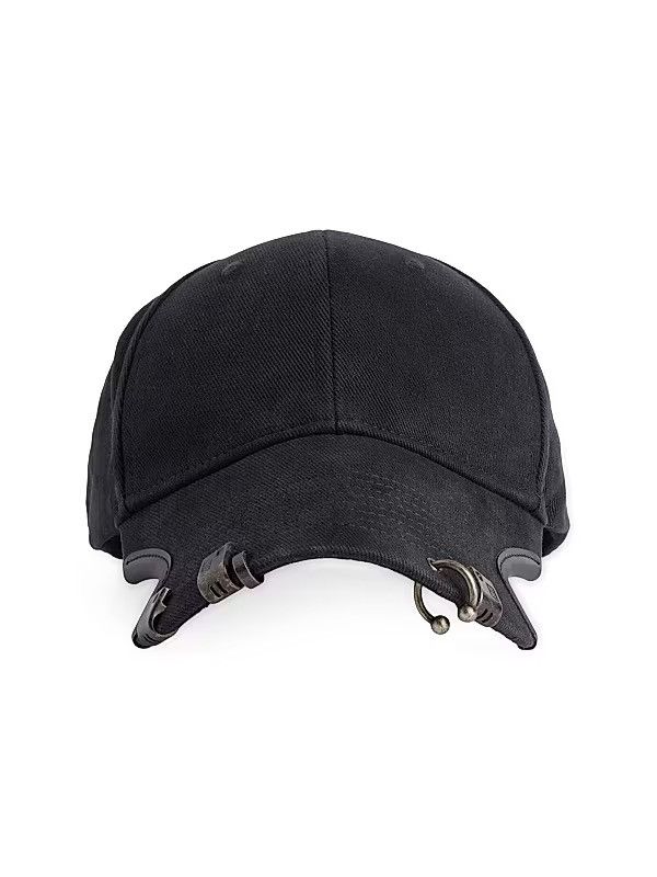 Balenciaga Logo embellished distressed pierced baseball cap Size ONE SIZE - 1 Thumbnail