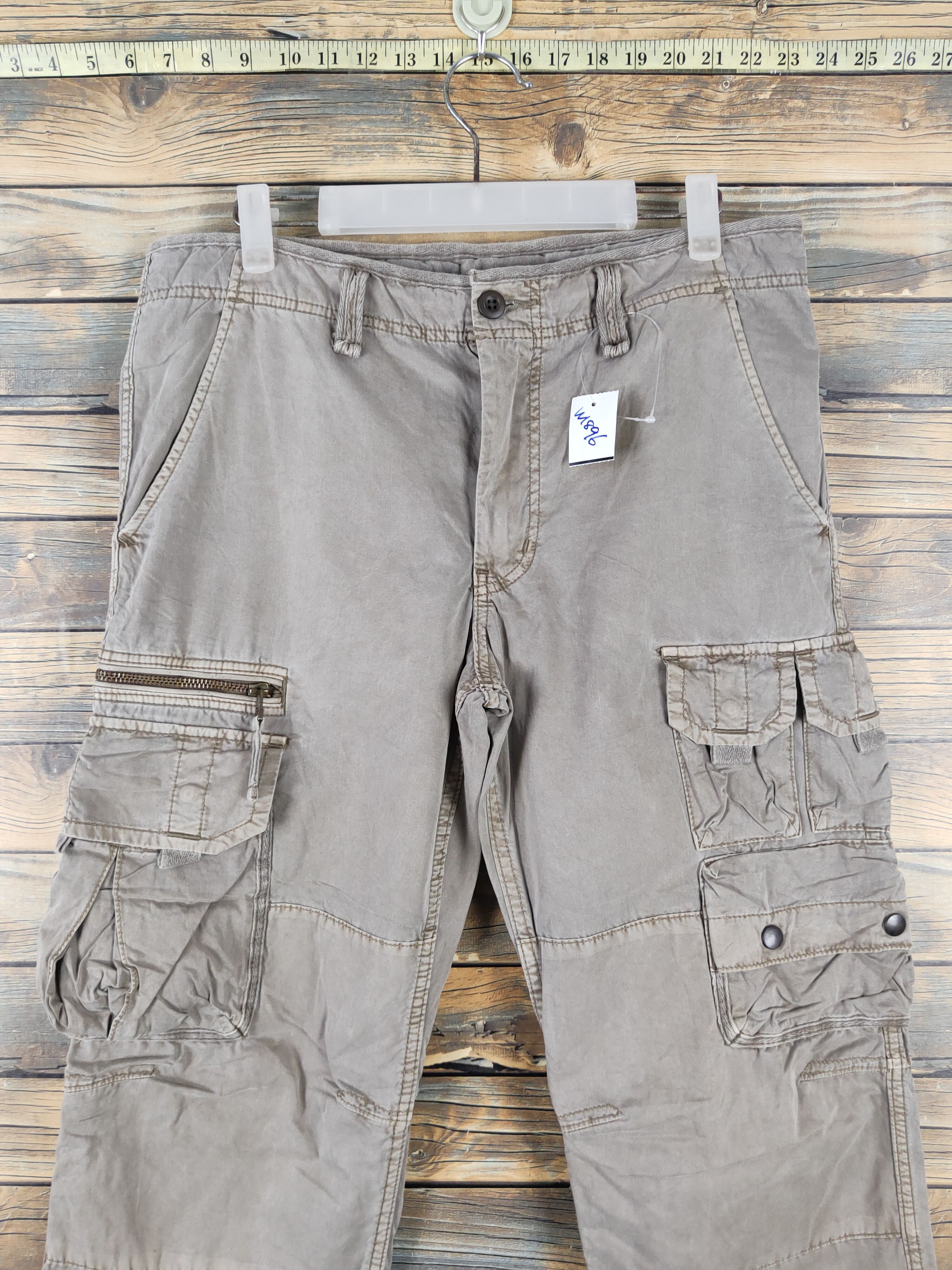 Japanese Brand Uniqlo Olive Faded Multipocket Tactical Cargo Pants #W1896 Size US 32 / EU 48 - 2 Thumbnail