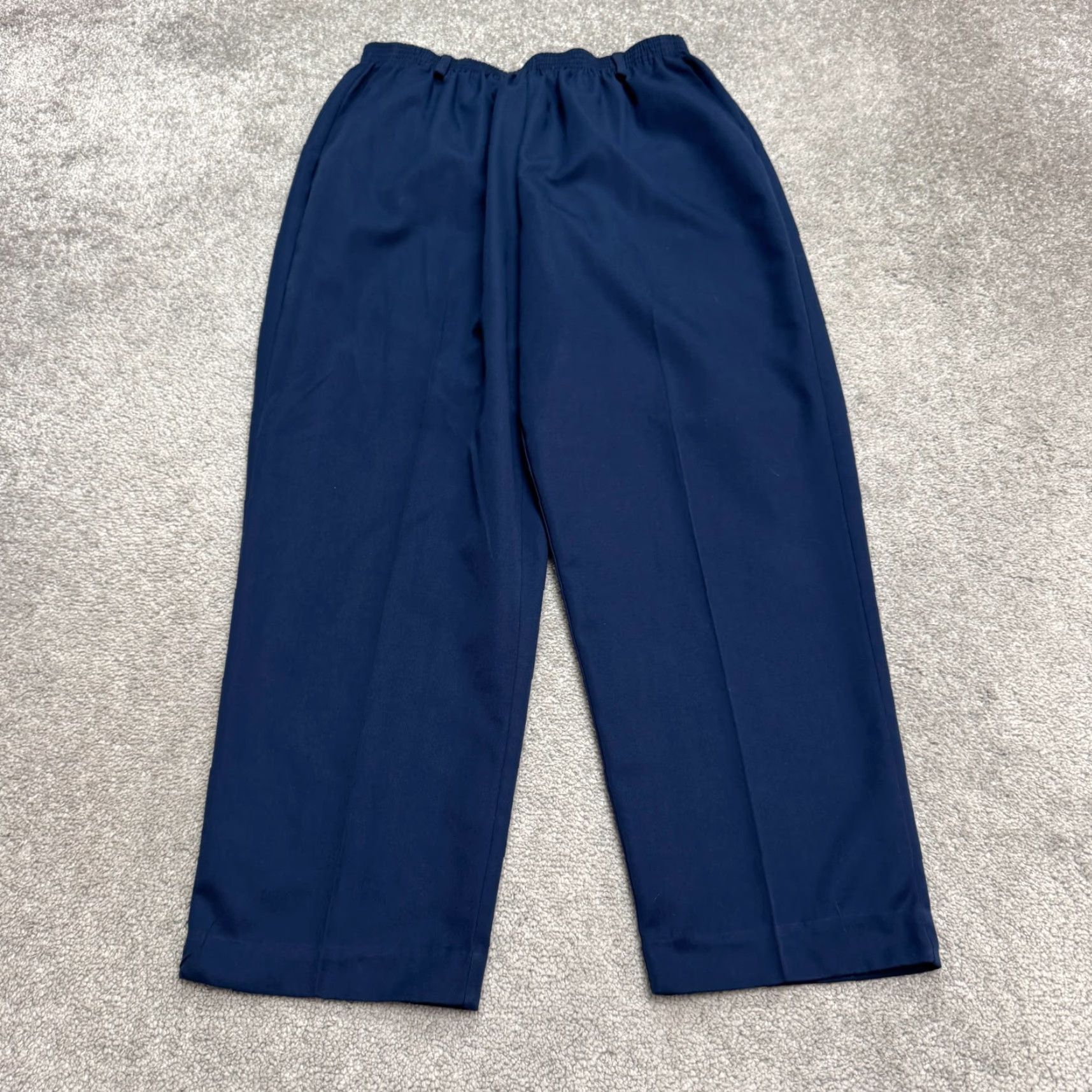 Vintage VINTAGE Alfred Dunner Pants Dress 14 Navy Blue 90s Classic Women Pull On Trouser Shirt? Size 36" / US 14 / IT 50 - 2 Thumbnail