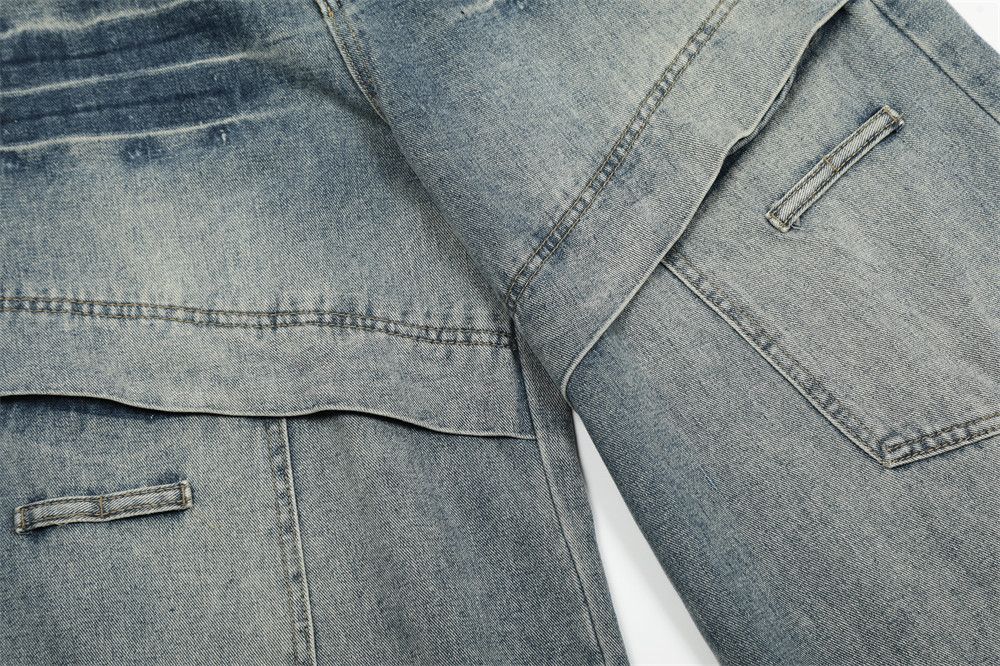 Japanese Brand × Jean Men's street washed loose wide-leg ripped scimitar jeans Size US 32 / EU 48 - 5 Thumbnail