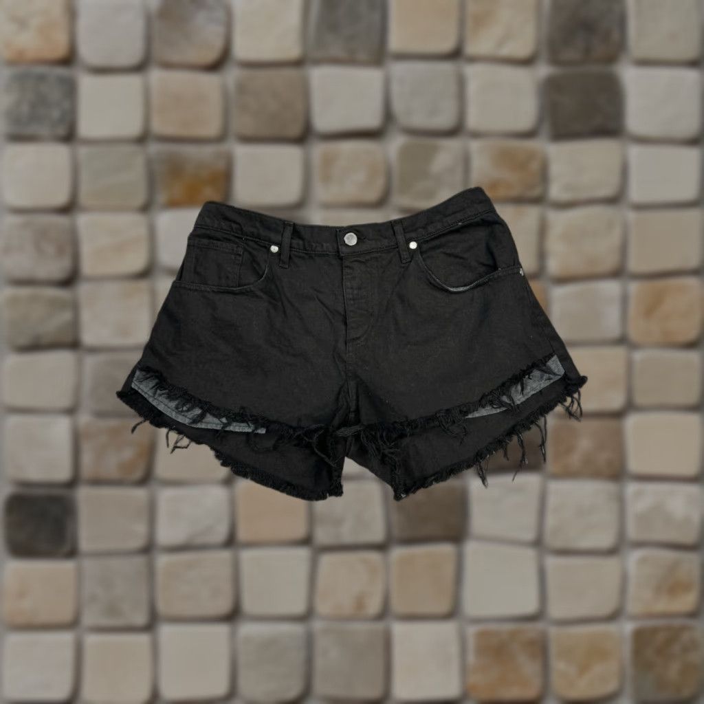 Ramy Brook Ramy Brook Christa Boyfriend Shorts Womens 31 Black Denim Mid Rise Fringe Hem Denim Shorts Black Womens 31 Jeans Ramy Brook Size 24" / US 00 / IT 34 - 1 Thumbnail