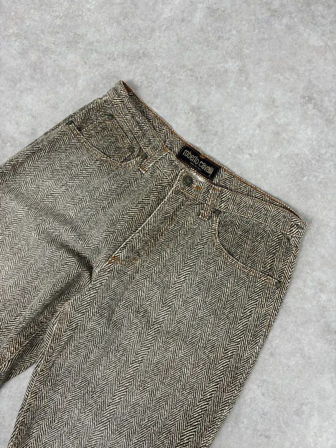 Roberto Cavalli 1990s Roberto Cavalli Zigzag Beige Pants Size US 32 / EU 48 - 5 Thumbnail