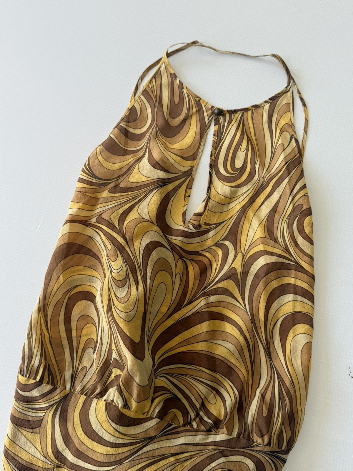 Celine Celine Yellow Swirl Print Silk Blouse Size XS / US 0-2 / IT 36-38 - 3 Thumbnail