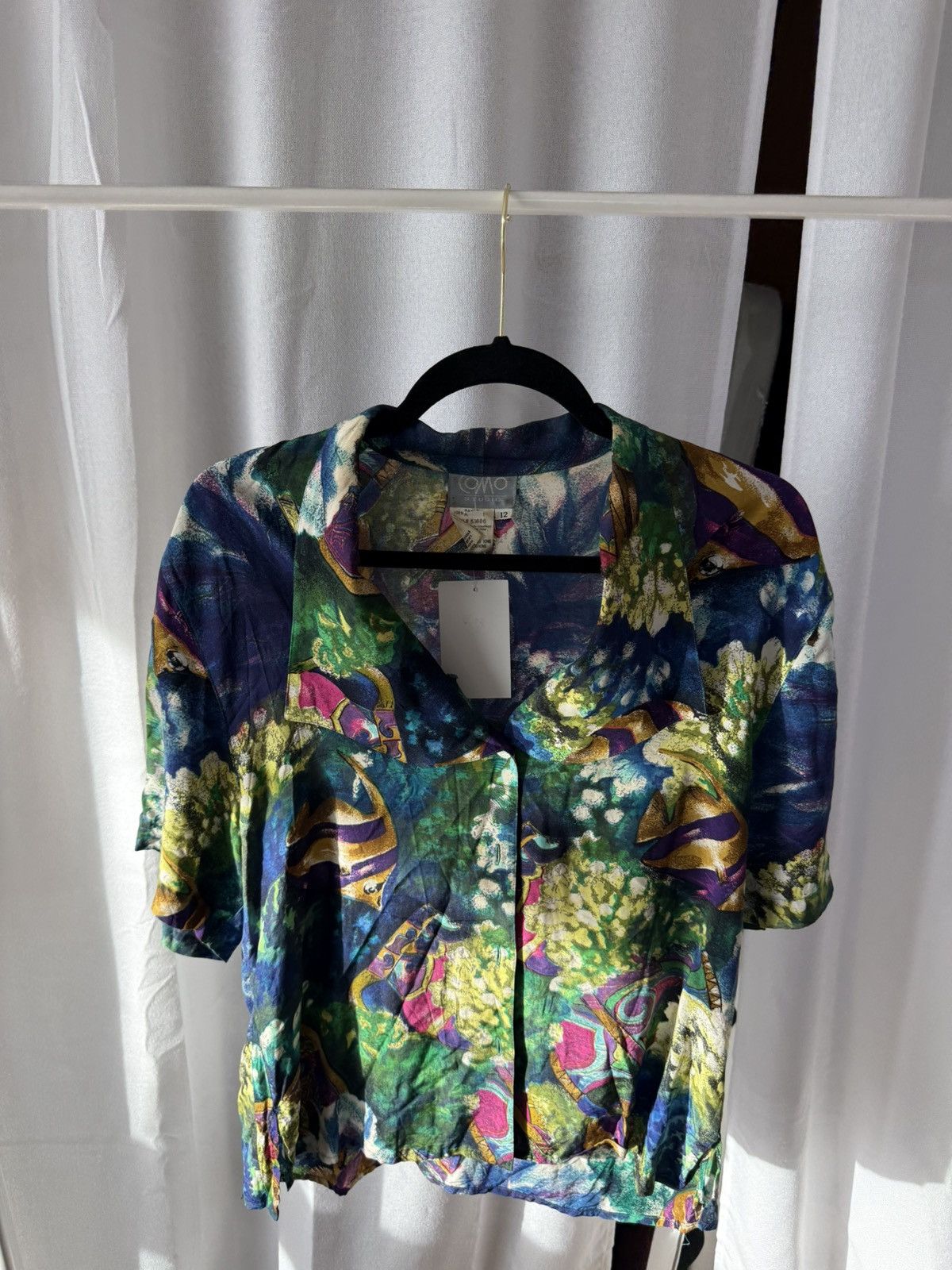 Vintage Vintage 80’s All Over Fish Print Button Up Sz 12 Size XL / US 12-14 / IT 48-50 - 1 Thumbnail