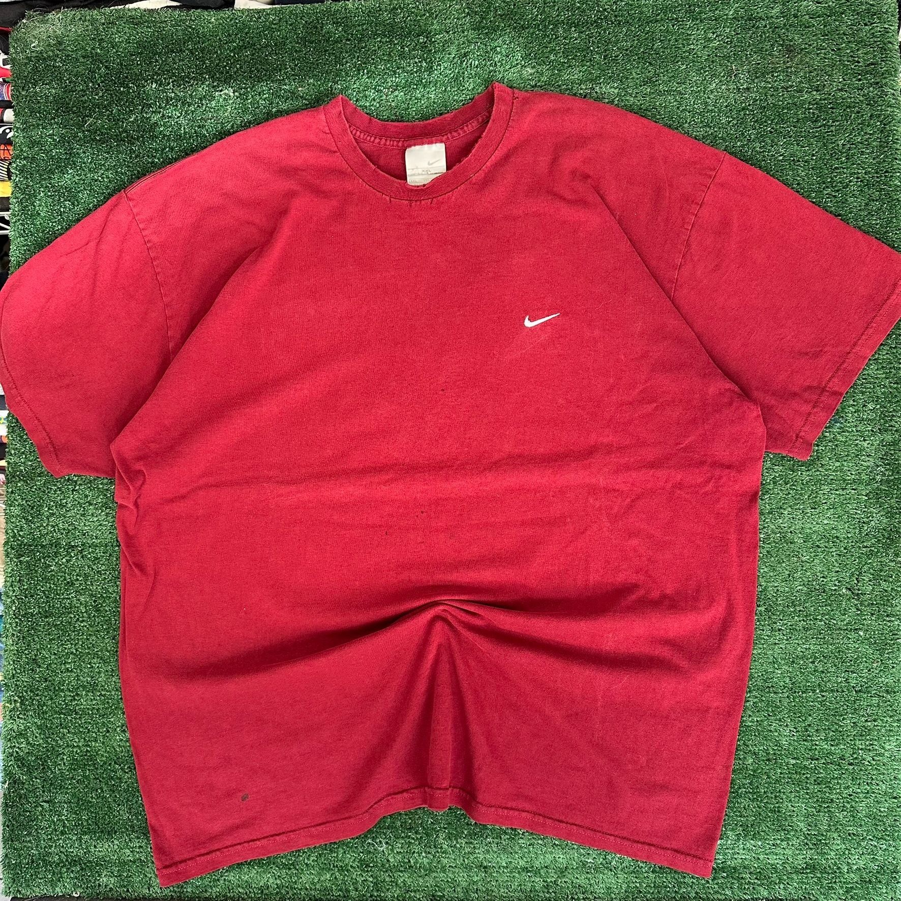 Nike Vintage Y2K Nike Mini Swoosh T-Shirt Burgundy Dark Red Logo Size US XXL / EU 58 / 5 - 1 Thumbnail