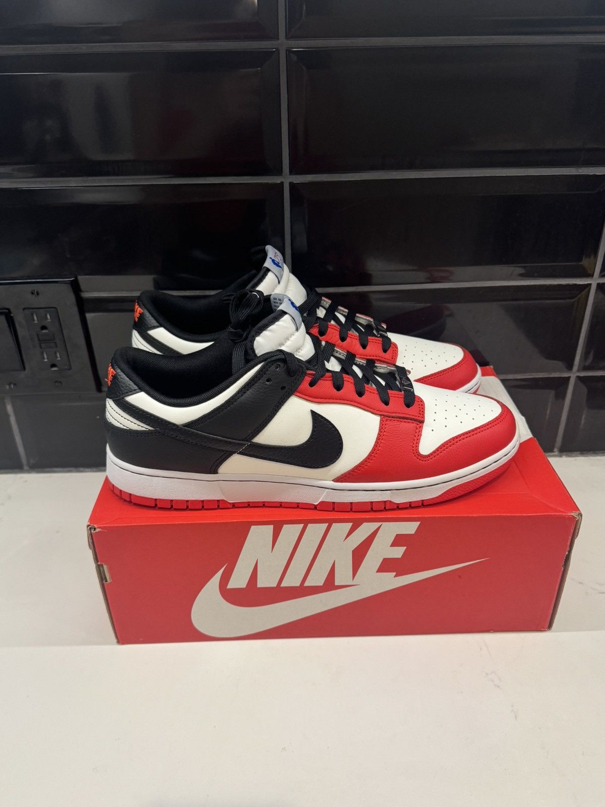 Nike Nike Dunk Low EMB Chicago Sneakers – Sail Black Chile Red 13 Size US 13 / EU 46 - 4 Thumbnail