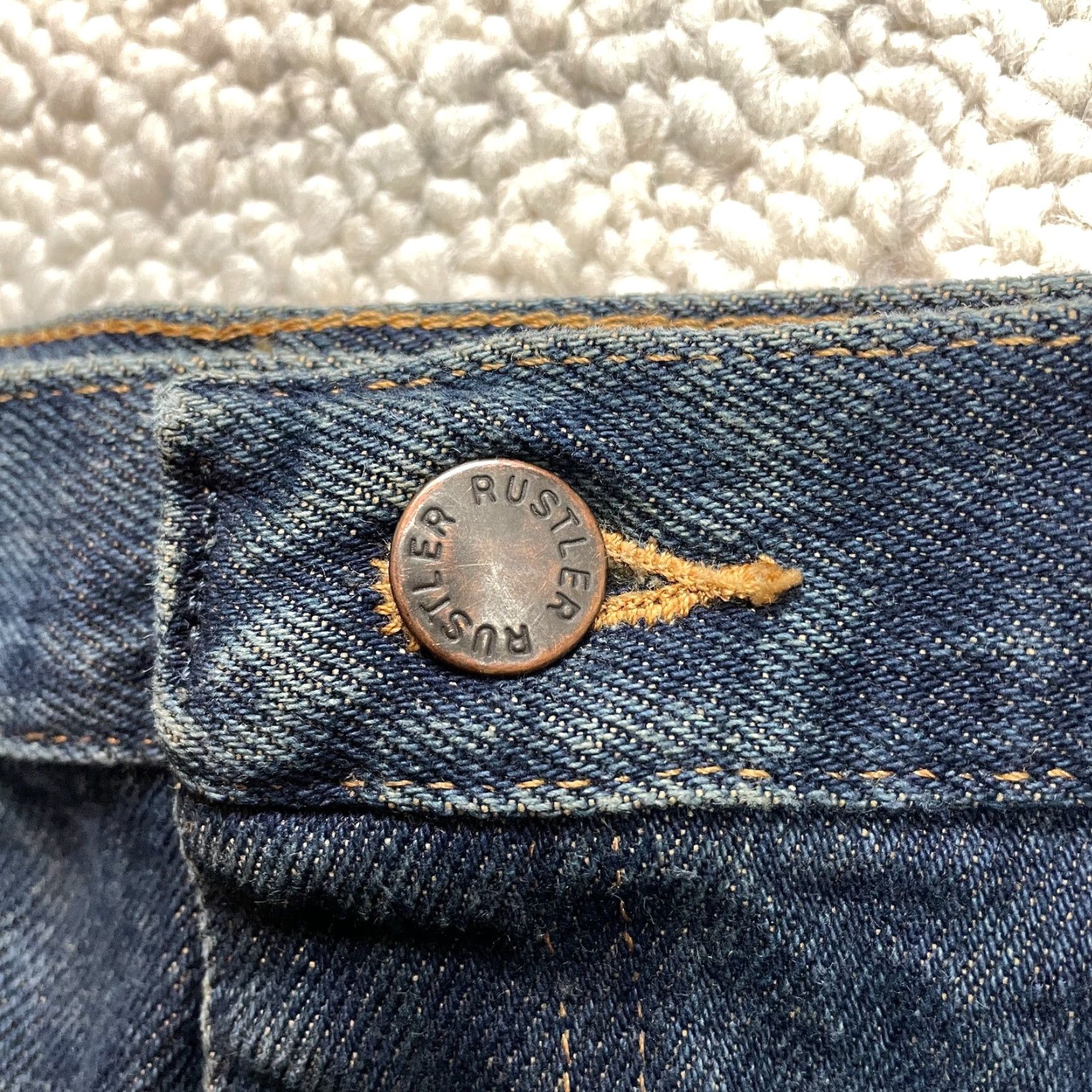 Vintage Rustler Jeans Mens 44 Blue Denim Dark Wash Straight 44x32 Adult High Rise Pants Size US 44 / EU 60 - 7 Thumbnail