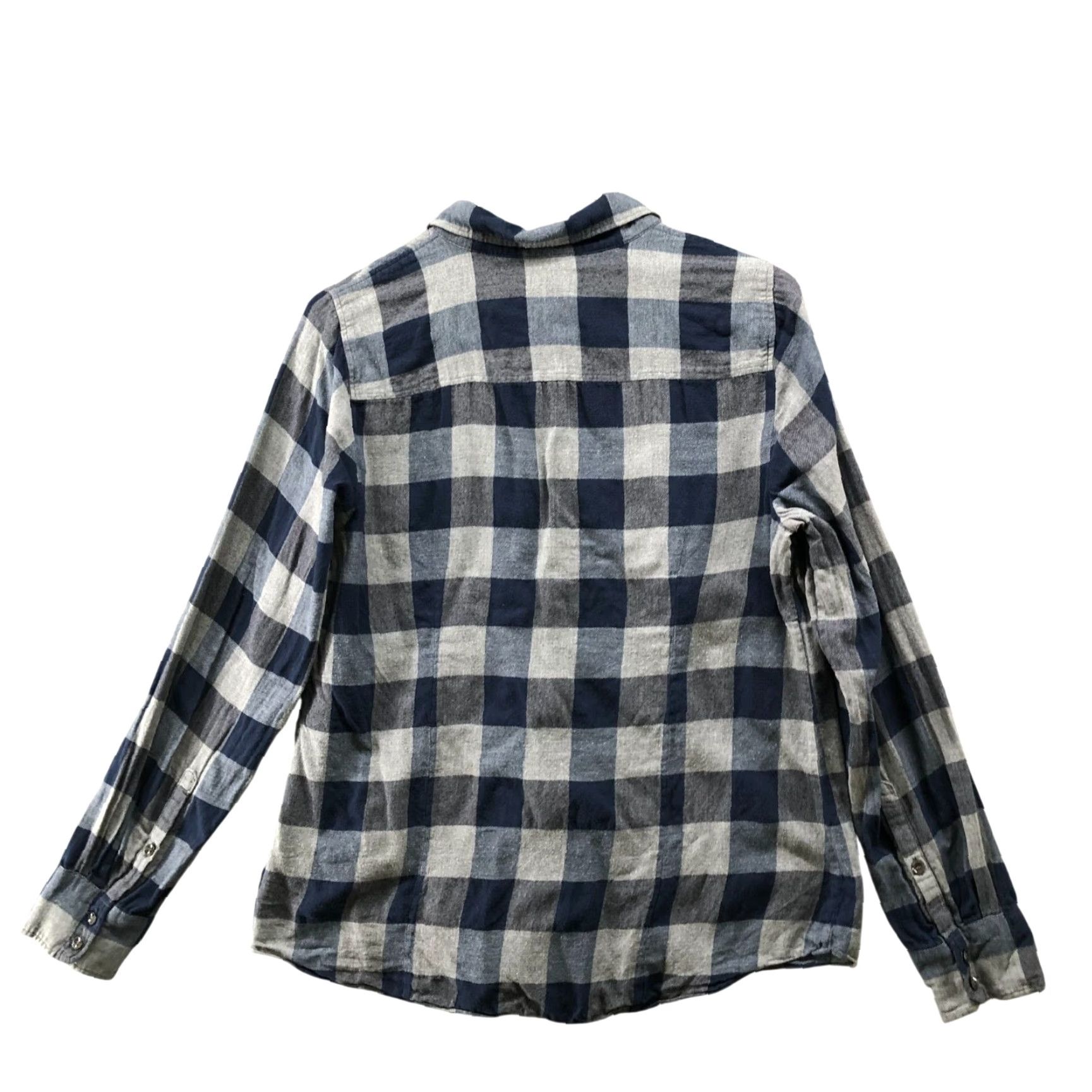 J.Crew J. Crew Shirt Womens 12 Navy Blue Plaid Flannel Stretch Long Sleeve Casual Shirt Size XL / US 12-14 / IT 48-50 - 2 Thumbnail
