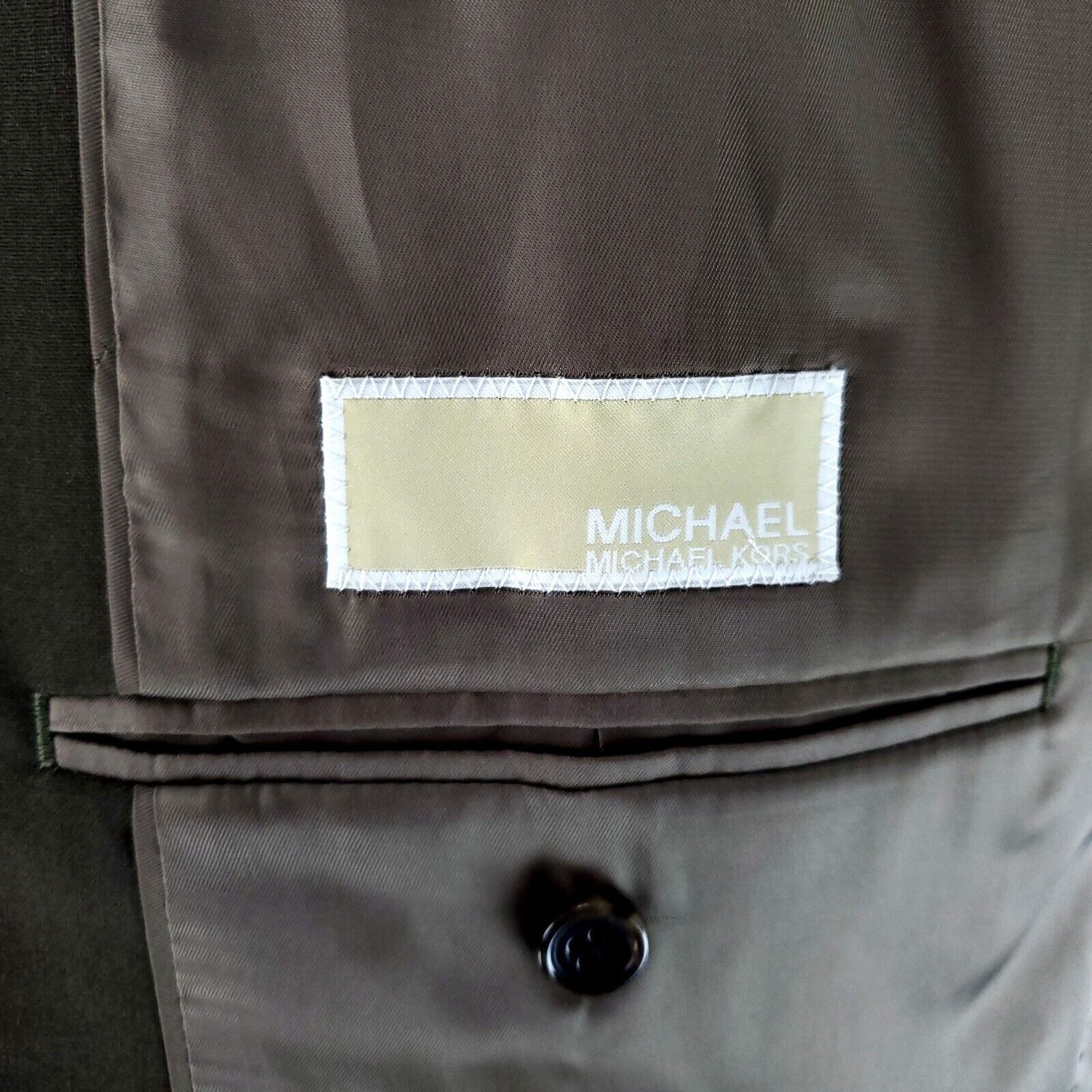 Michael Kors Michael Kors Wool 2 Button Blazer 40R Green Beige Size 40R - 7 Thumbnail