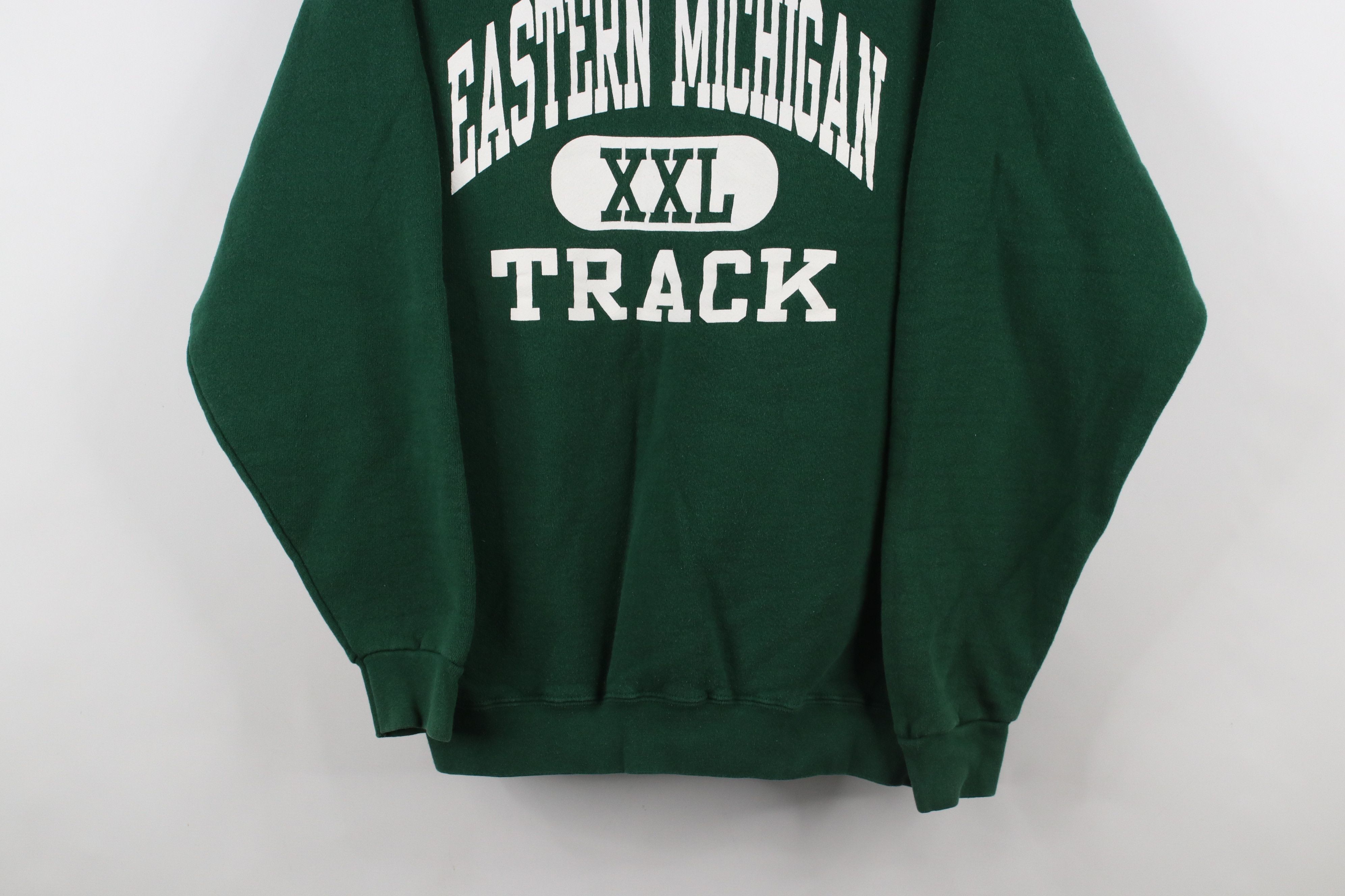 Vintage Vintage 90s Eastern Michigan University Track Sweatshirt USA Size US L / EU 52-54 / 3 - 3 Thumbnail