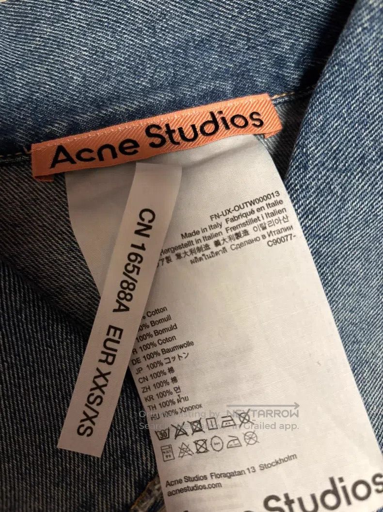 Acne Studios Acne Studios Denim Jacket, Medium Blue, Unisex Size US XXS / EU 40 - 4 Thumbnail