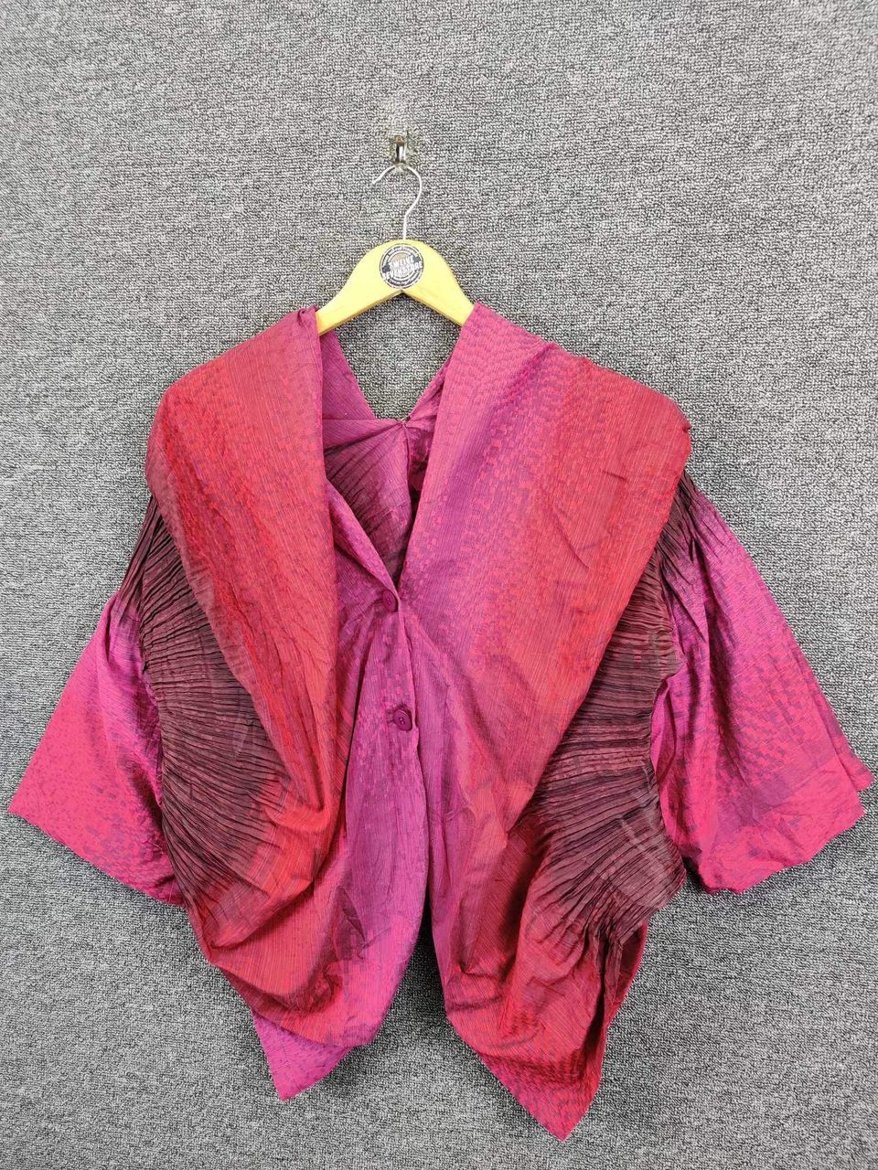Homme Plisse Issey Miyake × Issey Miyake × Japanese Brand Vintage Issey Miyake Fete Pleated Cardigan Size US M / EU 48-50 / 2 - 2 Thumbnail