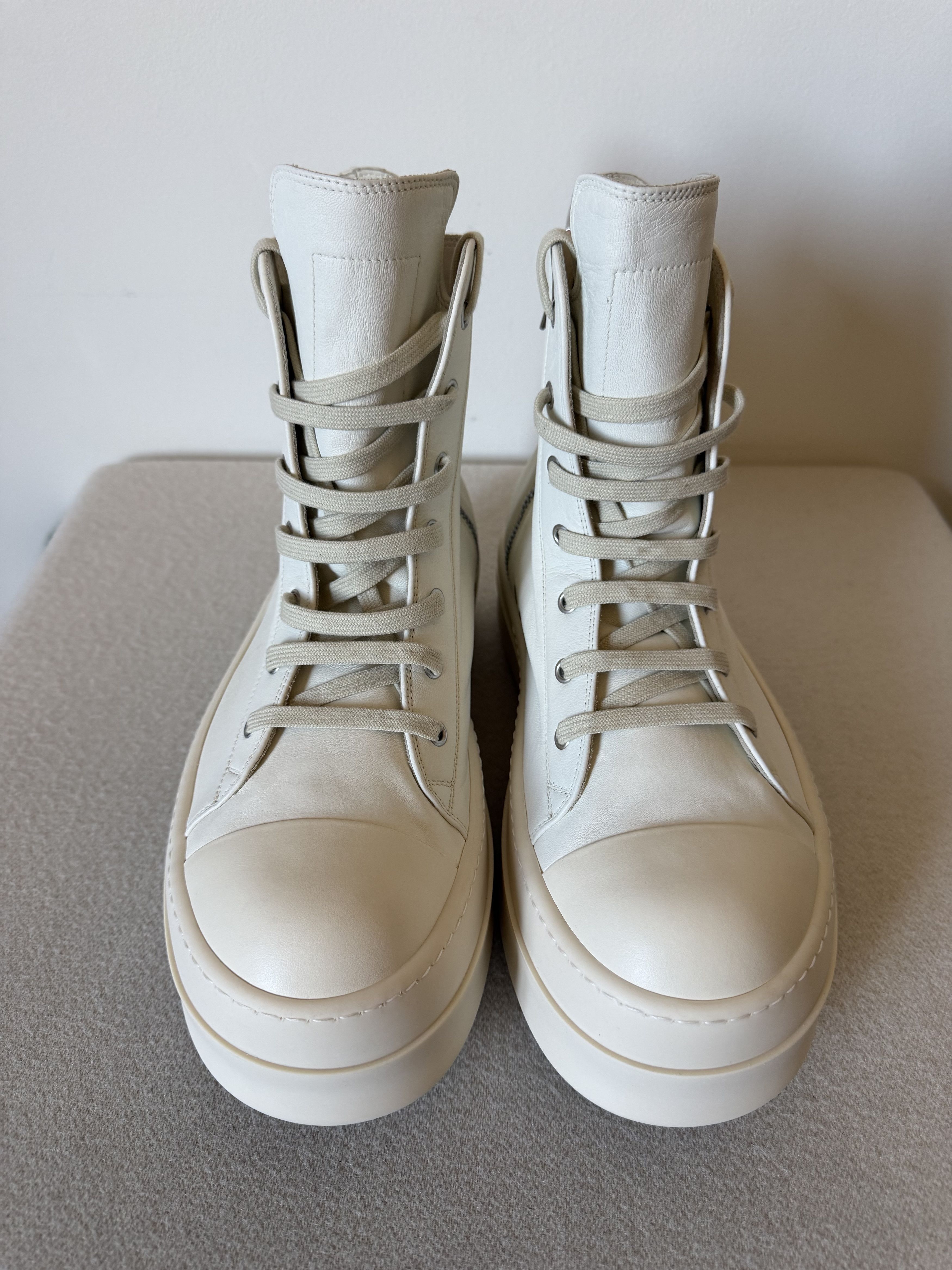 Rick Owens Rick Owens Mega Bumper Ramones in Milk White Leather Size US 11 / EU 44 - 4 Thumbnail