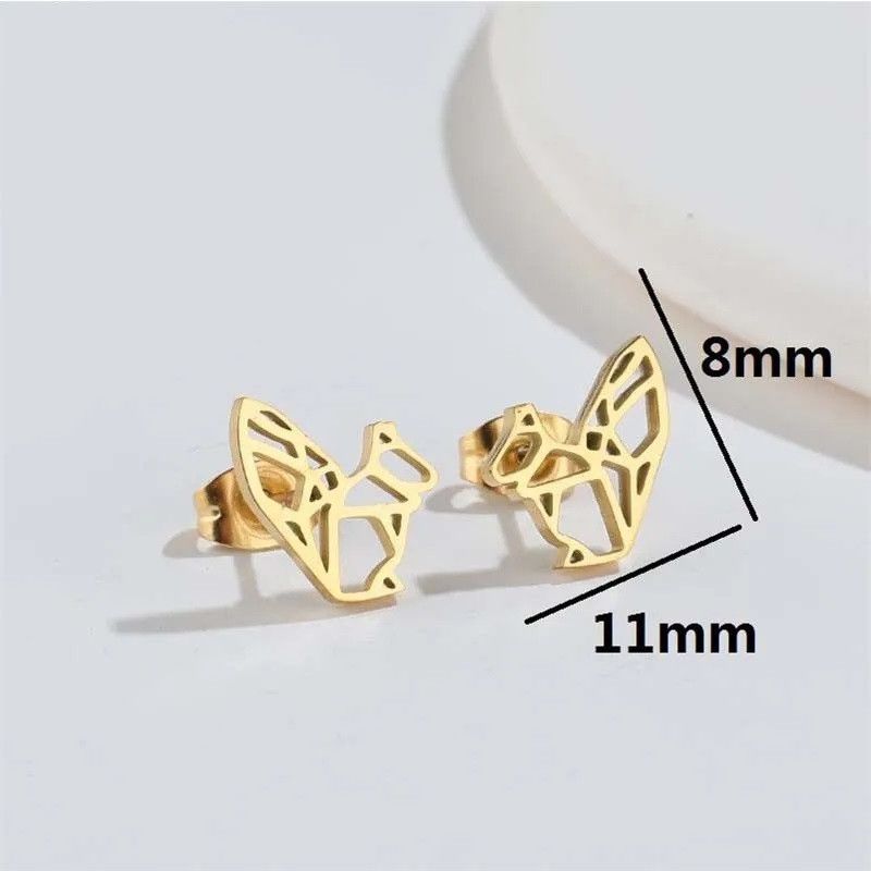 Jewelry Squirrel Mini Stud Earrings Charm Earring Gift Size ONE SIZE - 2 Thumbnail