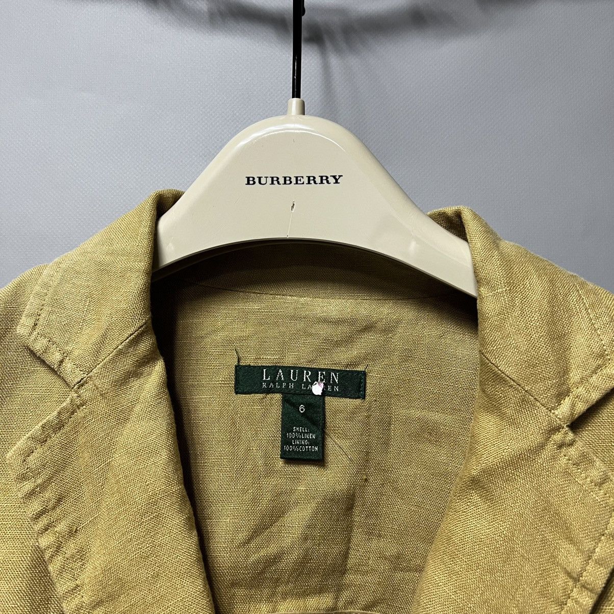 Ralph Lauren Lauren Ralph Lauren 100% Linen Two Button Tan Blazer Jacket Size XS / US 0-2 / IT 36-38 - 9 Thumbnail