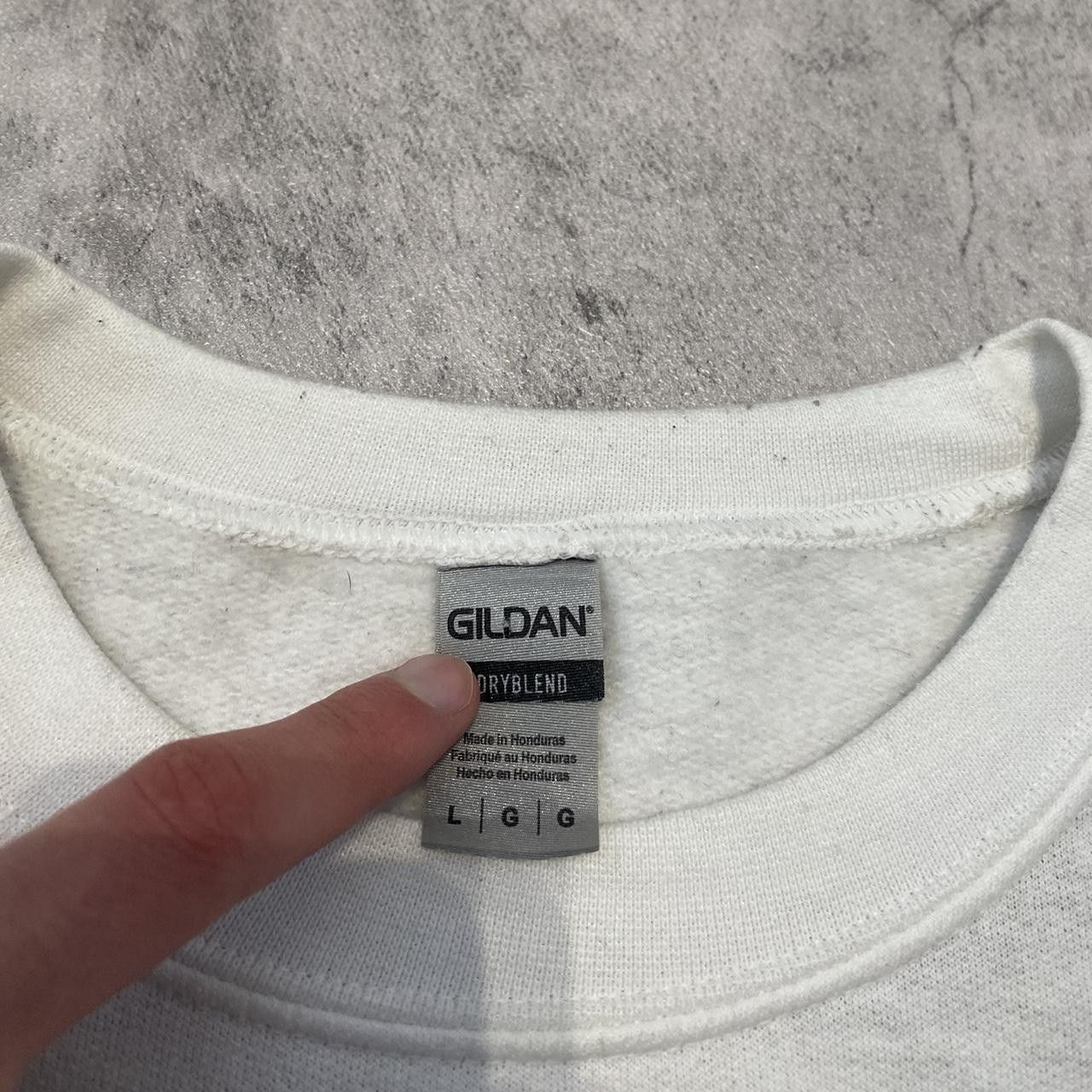 Gildan White and Grey Sweatshirt Embroidered vintage Size US L / EU 52-54 / 3 - 5 Thumbnail