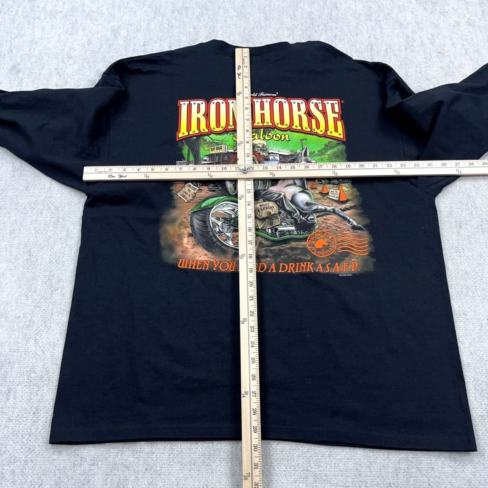 Vintage VINTAGE Y2K Iron Horse Saloon Shirt Men 2XL Long Sleeve Hit Bike Week Biker T-Shirt Black Cotton Knit Logo 80s Retro Skull USA Motorcycle Mens Size US XXL / EU 58 / 5 - 7 Thumbnail
