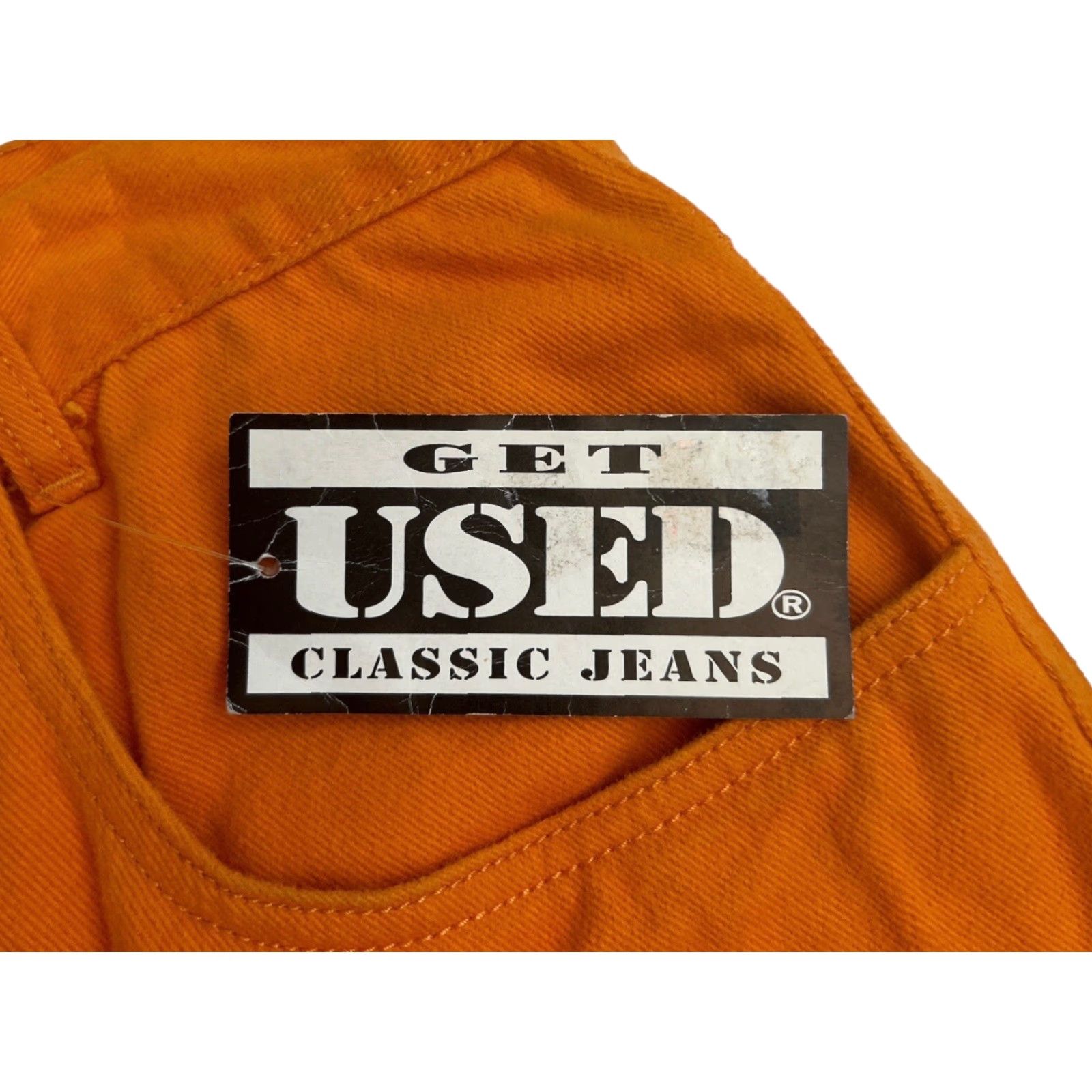Denime VINTAGE Get Used Jeans Mens 40 Orange 90s Denim Deadstock NWT Size US 40 / EU 56 - 3 Thumbnail