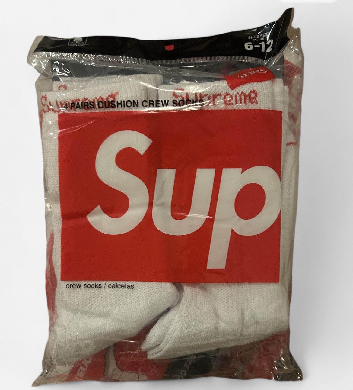 Supreme Supreme Hanes White Cushioned Socks (4-Pack) Size ONE SIZE - 1 Thumbnail