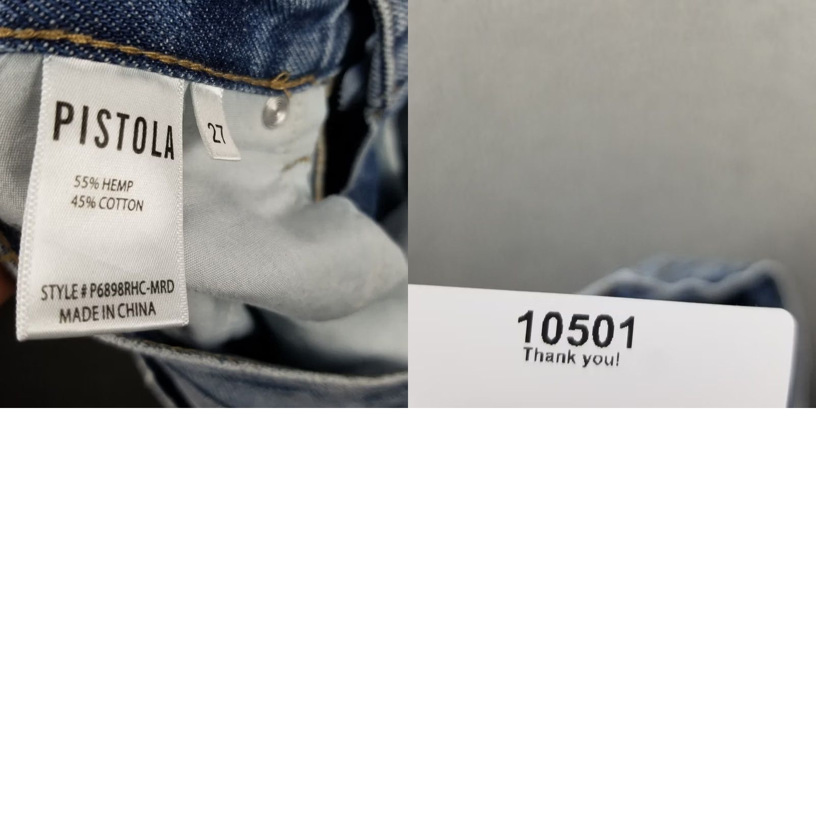 Pistola Pistola Charlie High Waist Jeans In Crawford 27X26 Distressed Jeans Women 27 Color Blue Cropped Distressed Womens Size 27" / US 4 / IT 40 - 8 Thumbnail