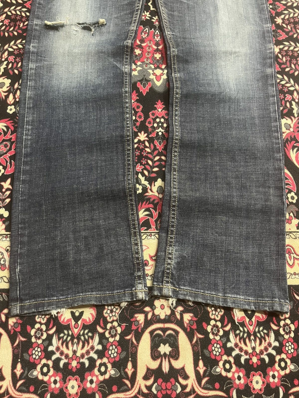 If Six Was Nine Vintage Japanese Brand Alien Lucifer Dark Blue Whisker Jeans Size US 34 / EU 50 - 10 Thumbnail