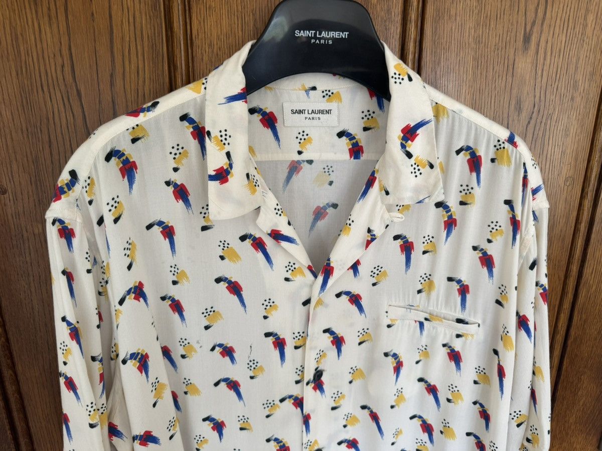 Saint Laurent Paris SS22 Saint Laurent parrot Hawaiian shirt bowling 41 grail Size US L / EU 52-54 / 3 - 9 Thumbnail