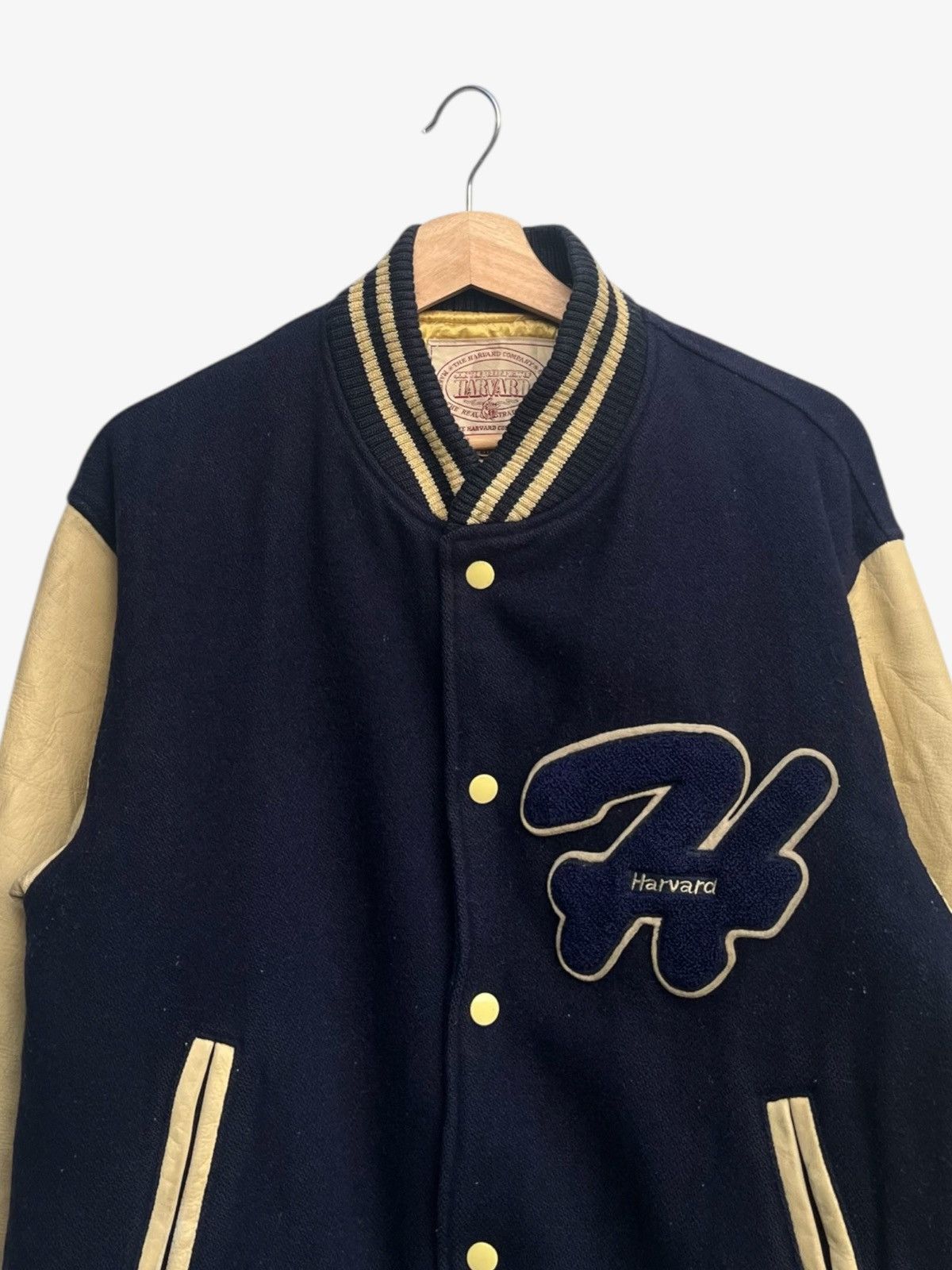 Vintage 90s Harvard Wool Letterman Jacket Leather Sleeves Size US L / EU 52-54 / 3 - 8 Thumbnail