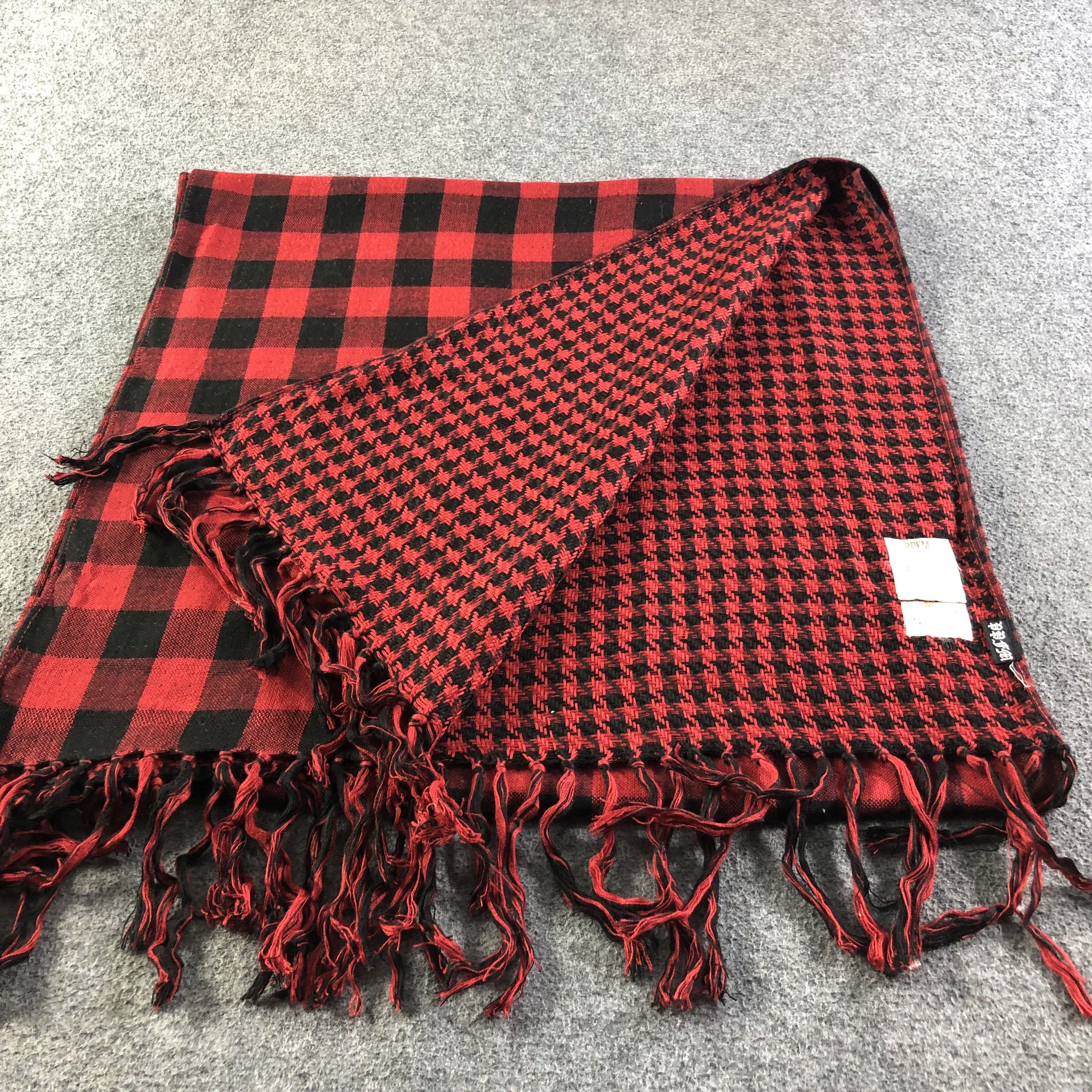 PPFM PPFM Gingham Houndstooth Wool Scarf Muffler V1849 Size ONE SIZE - 3 Thumbnail