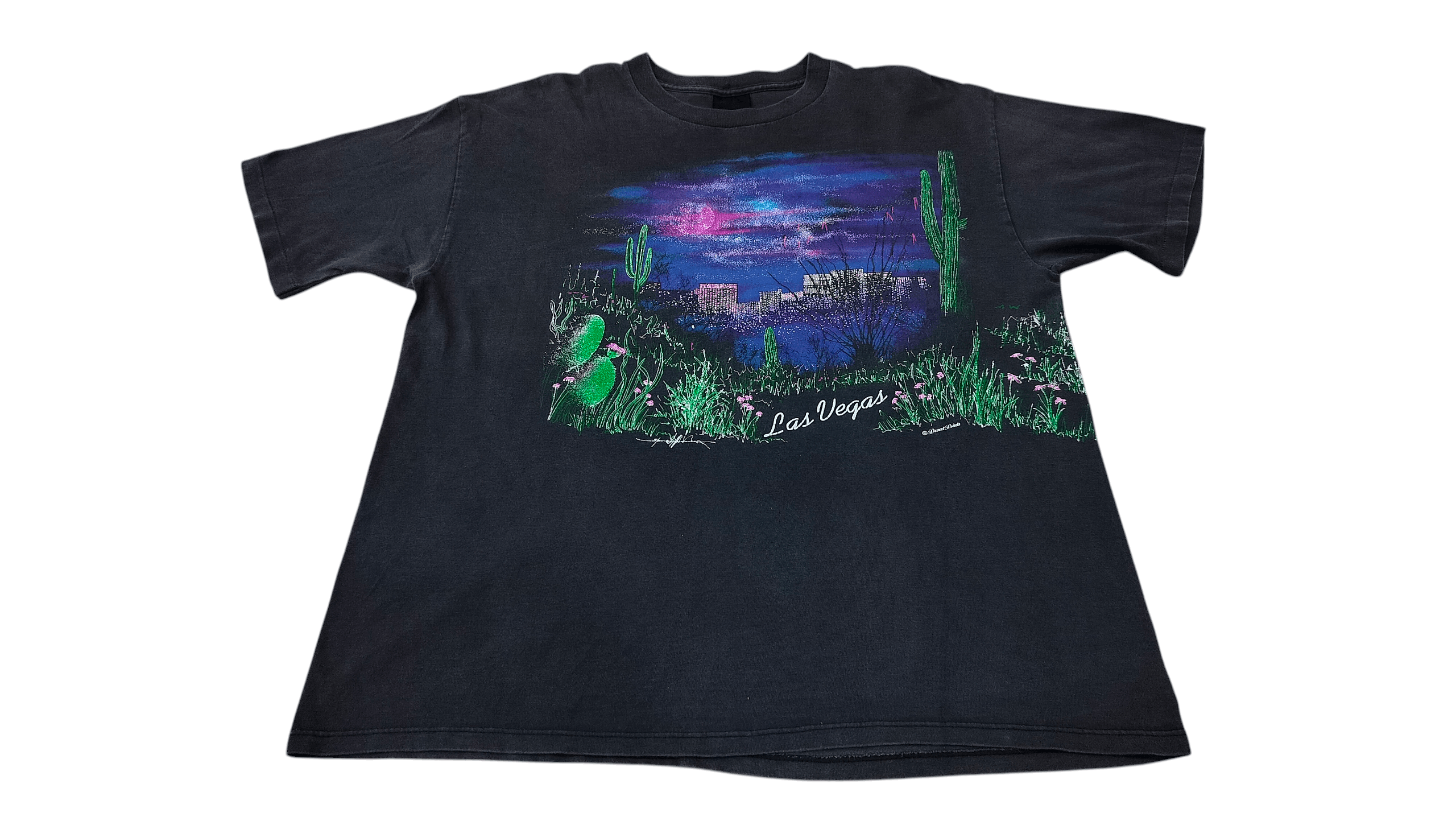 Vintage Vintage 90s Las Vegas promo art tshirt Size US XL / EU 56 / 4 - 1 Thumbnail