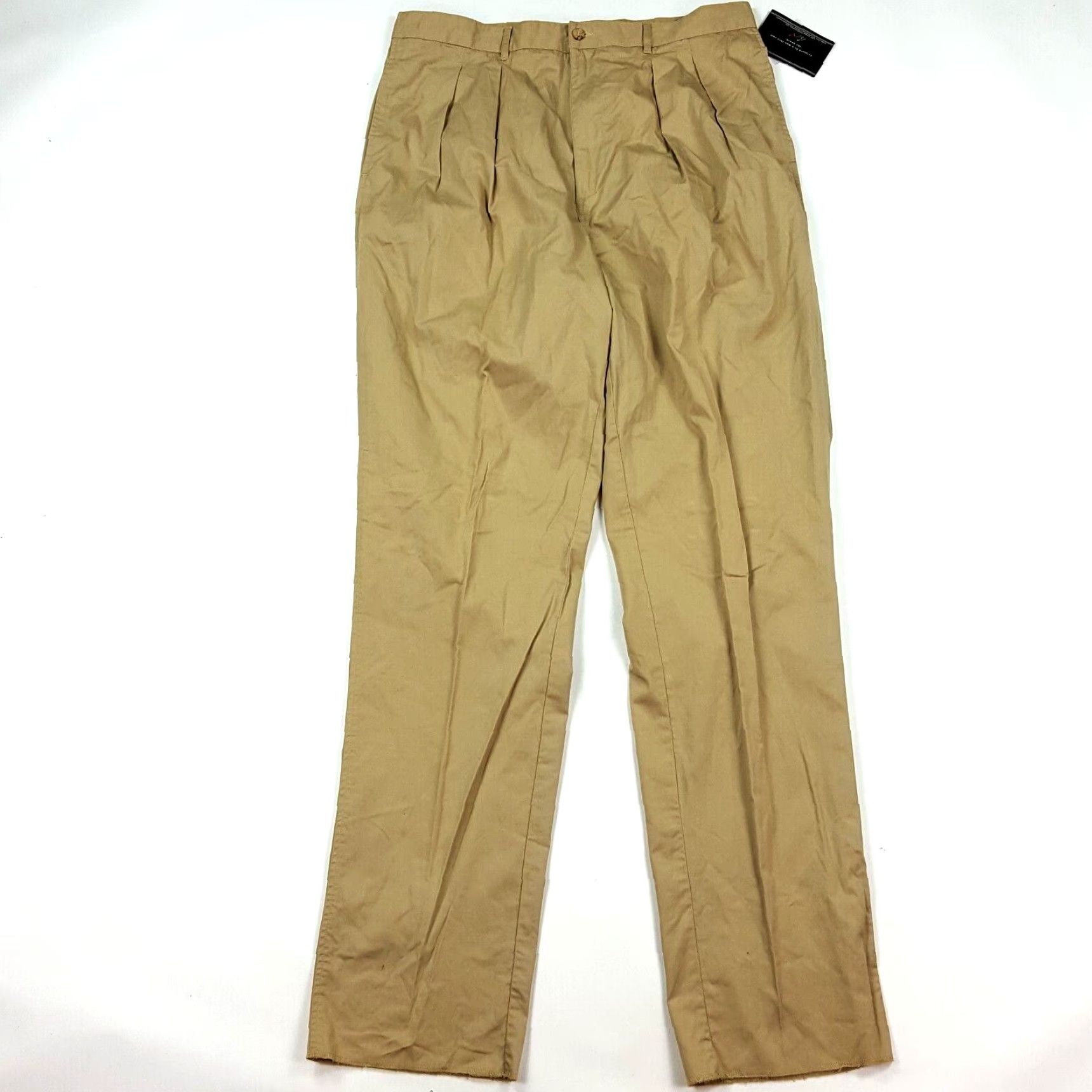 Logo 7 VINTAGE Greg Norman Golf Pleated Khakis Pants 38 Beige Twill 90s Shark Logo Men’s Casual Lounge Size US 38 / EU 54 - 2 Thumbnail