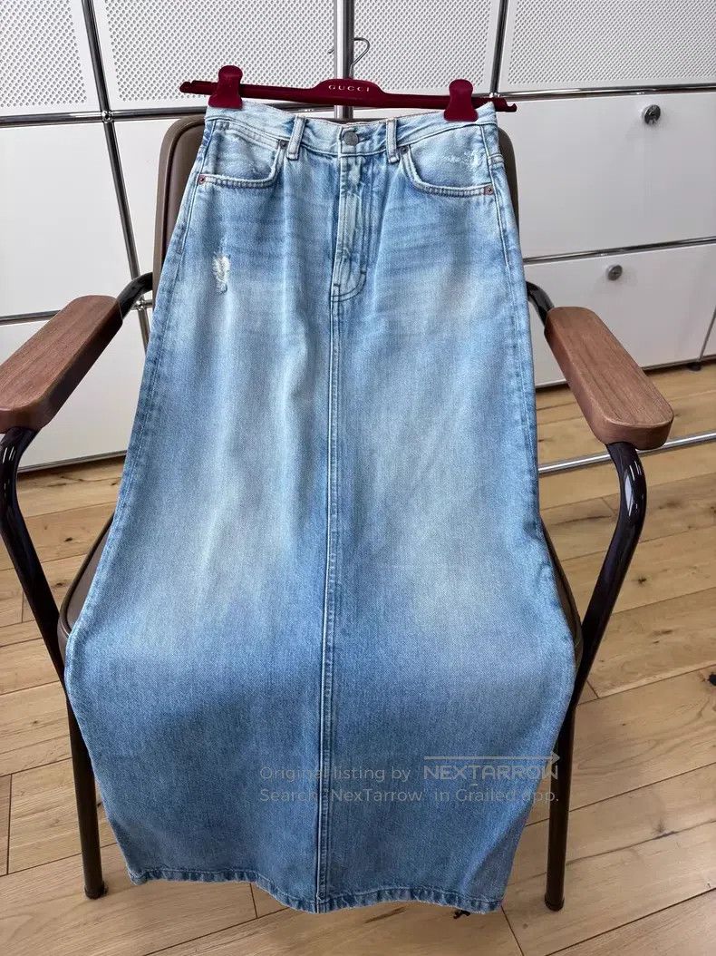 Acne Studios Acne Studios Wash blue leather label ripped denim half-ski Size 42" / US 20 - 8 Thumbnail