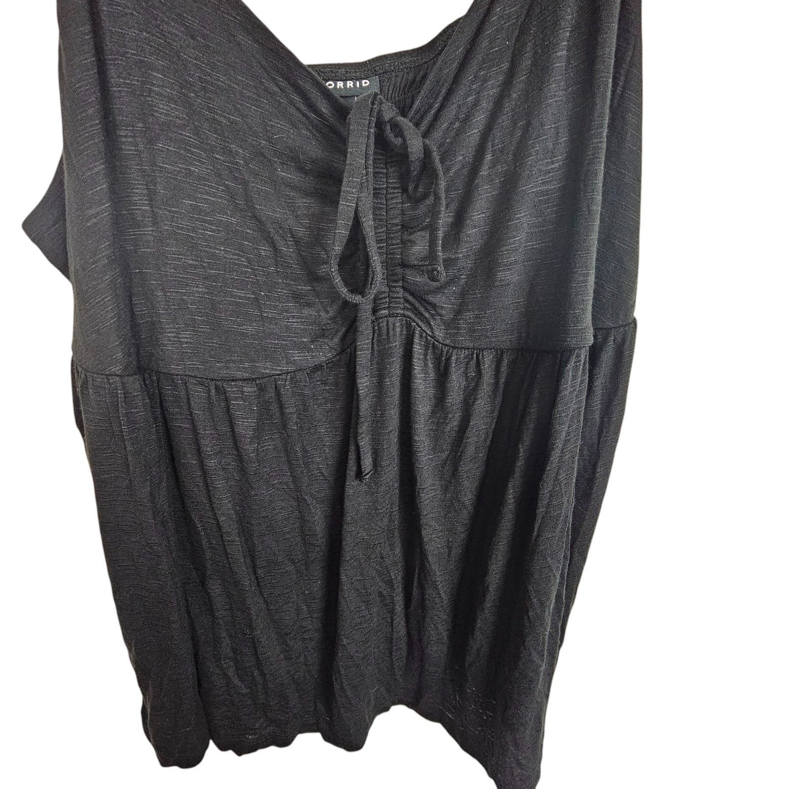 Corridor Torrid Babydoll Tank Sweetheart Ruffle Eyelet Tie Front Slub Size XXL / US 16-18 / IT 52-54 - 5 Thumbnail