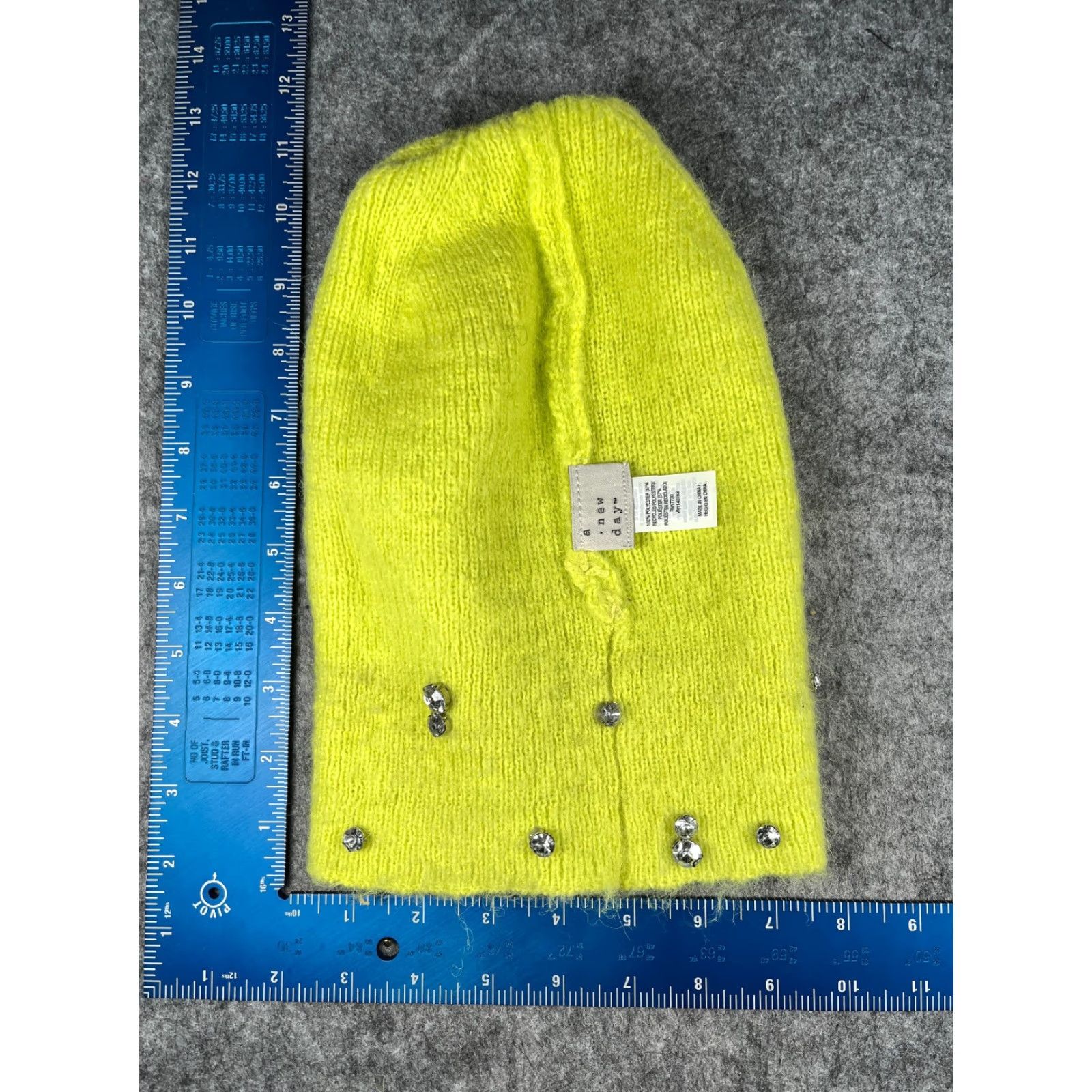 Vintage A New Day Hat Women One Size Neon Green Knit Jewel Embellished Poly NEW Size ONE SIZE - 6 Thumbnail