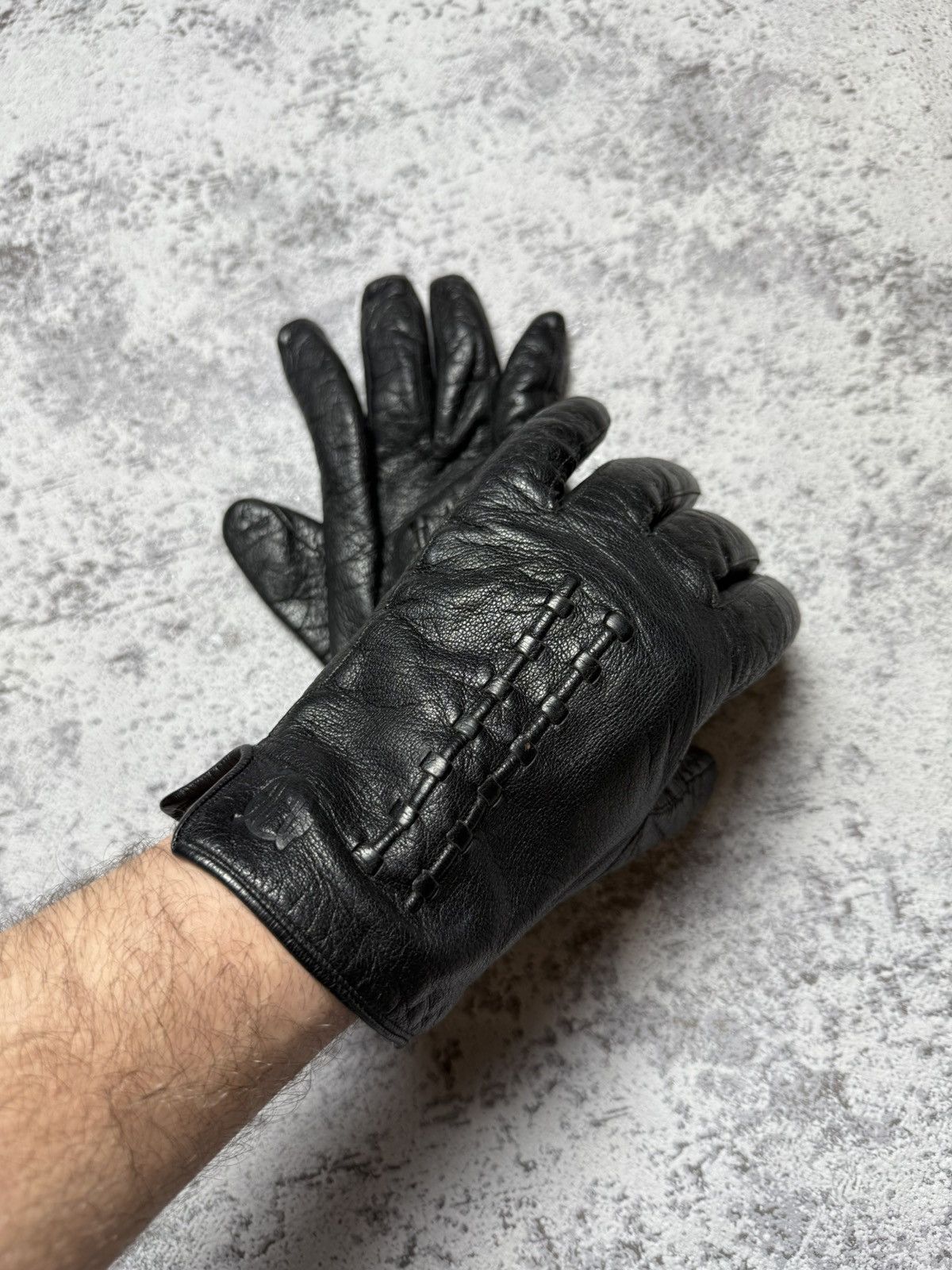 Jean Paul Gaultier Rare Jean Paul Gaultier Leather Gloves Black Men Vintage Size ONE SIZE - 3 Thumbnail