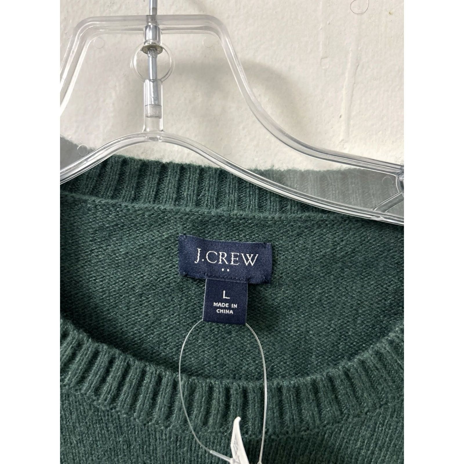 Vintage J Crew Sweater Mens Large Green Lambswool Blend Crewneck Pullover L/S AA027 NWT Size US L / EU 52-54 / 3 - 5 Thumbnail