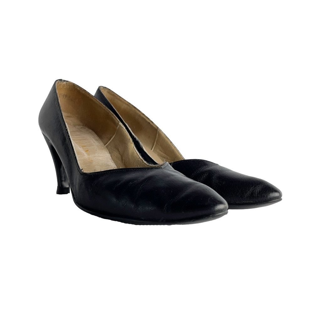 Balmain × Vintage BALMAIN Vintage Leather Pointed toe Heel black Pump 6.5 Size US 6.5 / IT 36.5 - 3 Thumbnail