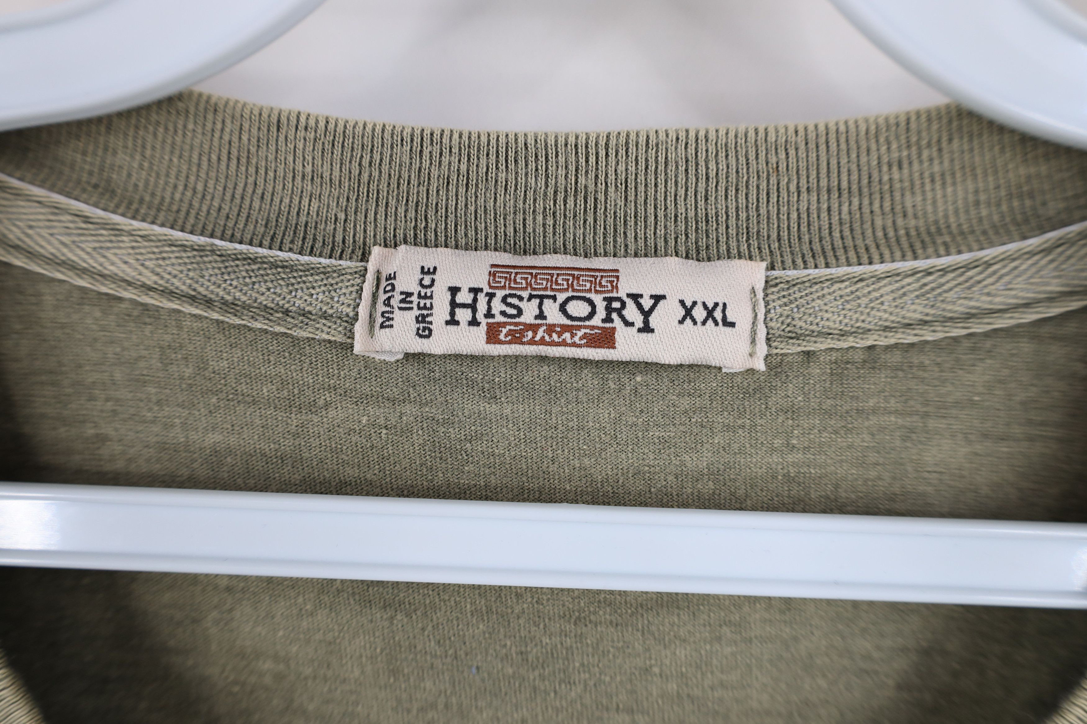 Vintage Vintage 90s Greece Spartan Helmet Henley T-Shirt Green Size US XXL / EU 58 / 5 - 7 Thumbnail