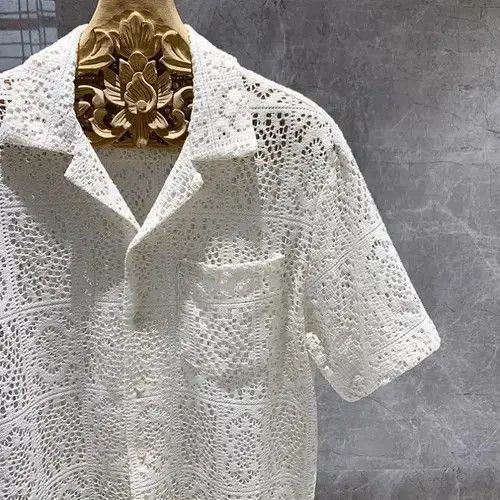 VIBE Hollow Out Crochet Shirt Size US L / EU 52-54 / 3 - 3 Thumbnail
