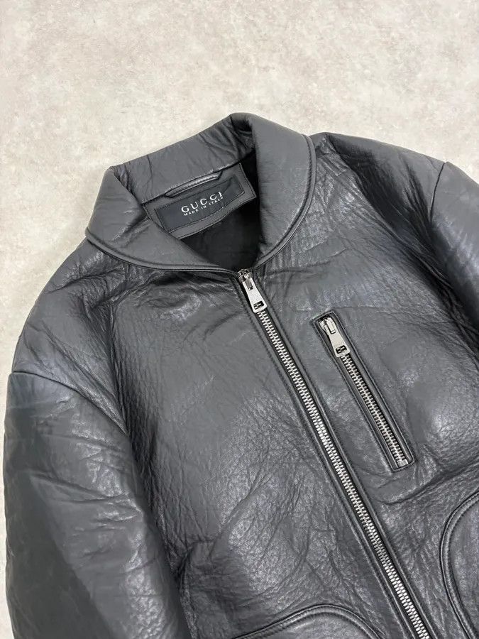 Gucci 2010s Gucci Black Laced Biker Leather Jacket Size US M / EU 48-50 / 2 - 5 Thumbnail