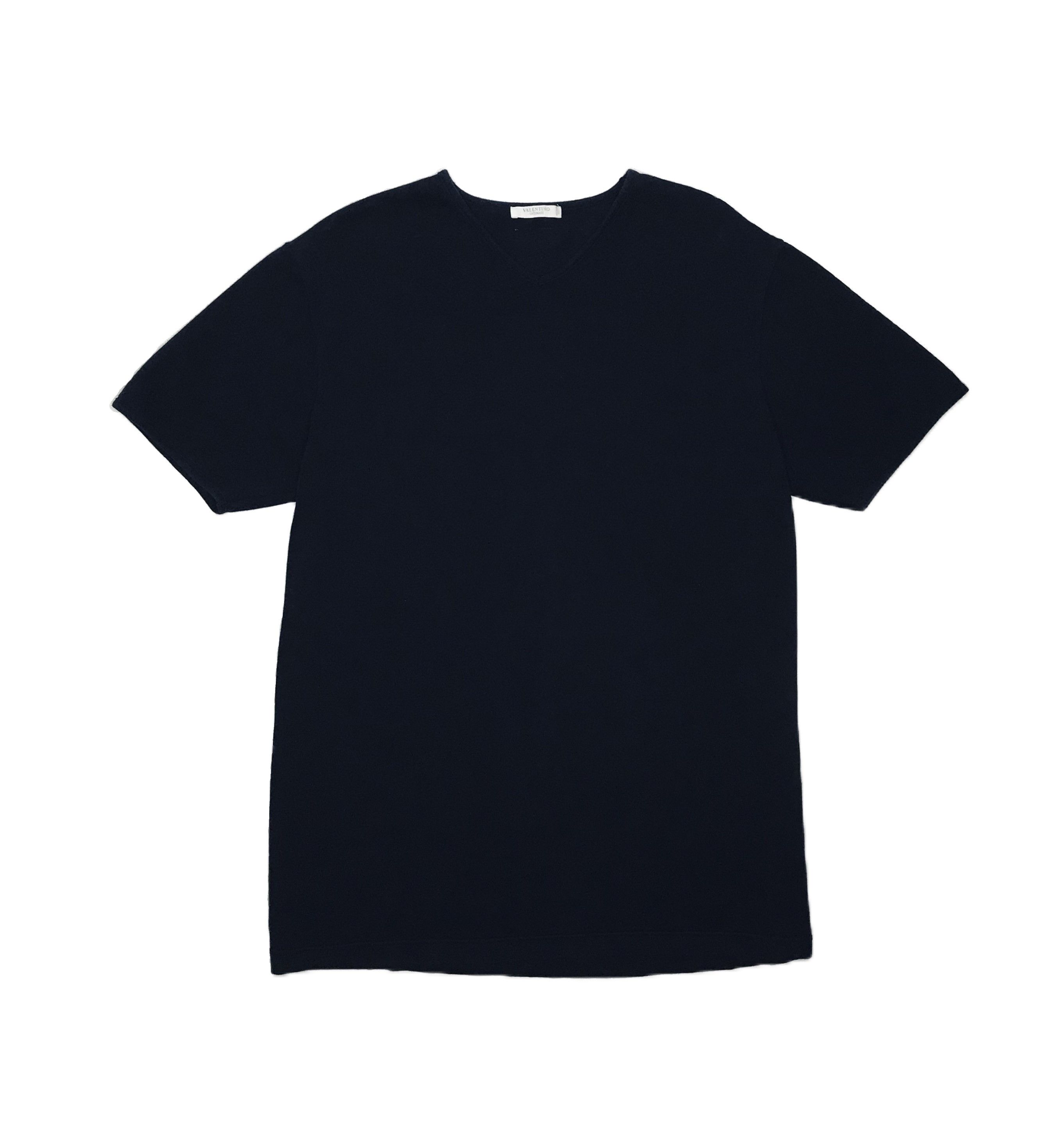 Valentino Valentino Mens Tee V-Neck Navy Size US L / EU 52-54 / 3 - 1 Thumbnail