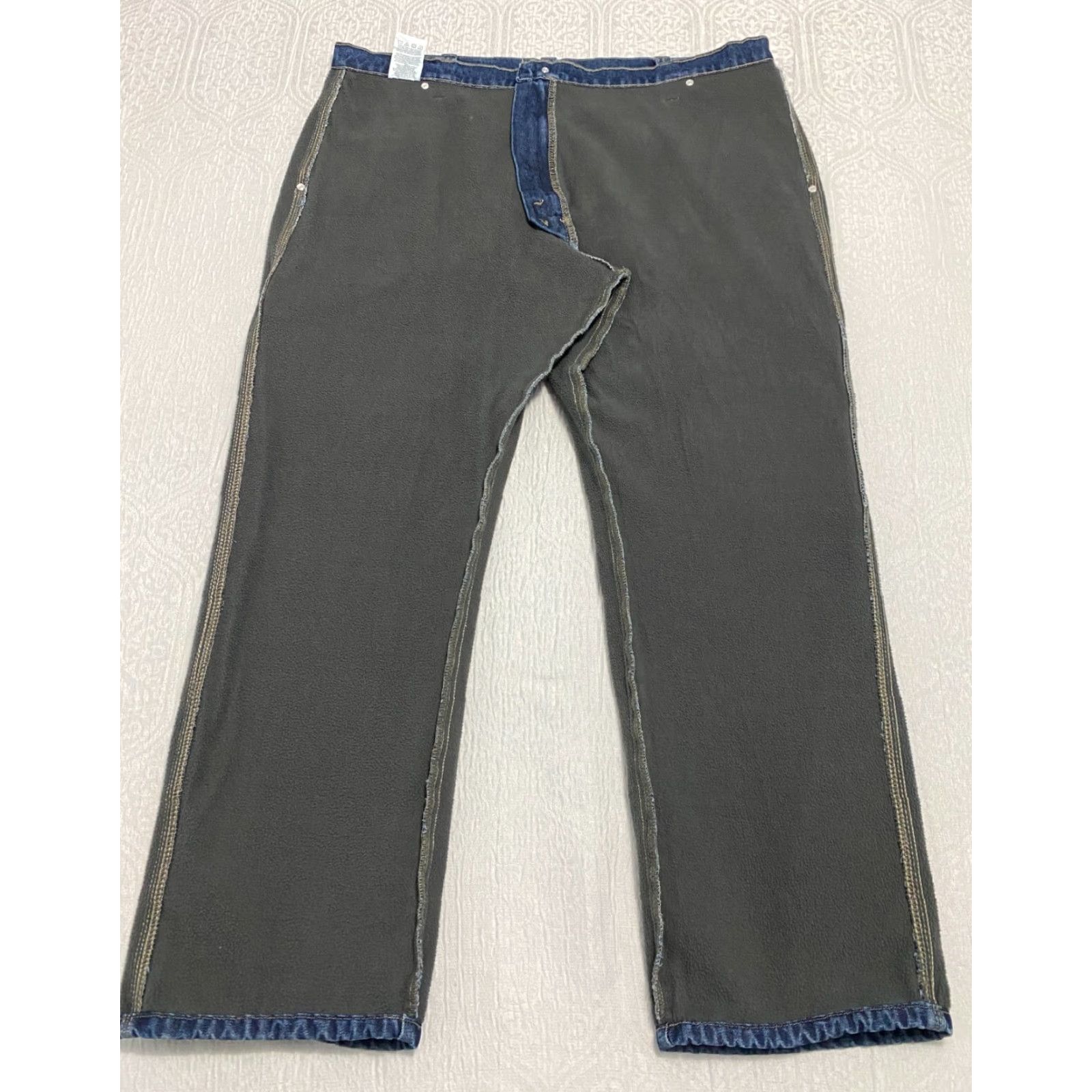 Wrangler Wrangler Jeans Mens 38×30 Blue Fleece Lined Carpenter Denim Wide Leg Jeans Mens Regular 5-Pocket Blue Wrangler Size US 38 / EU 54 - 2 Thumbnail