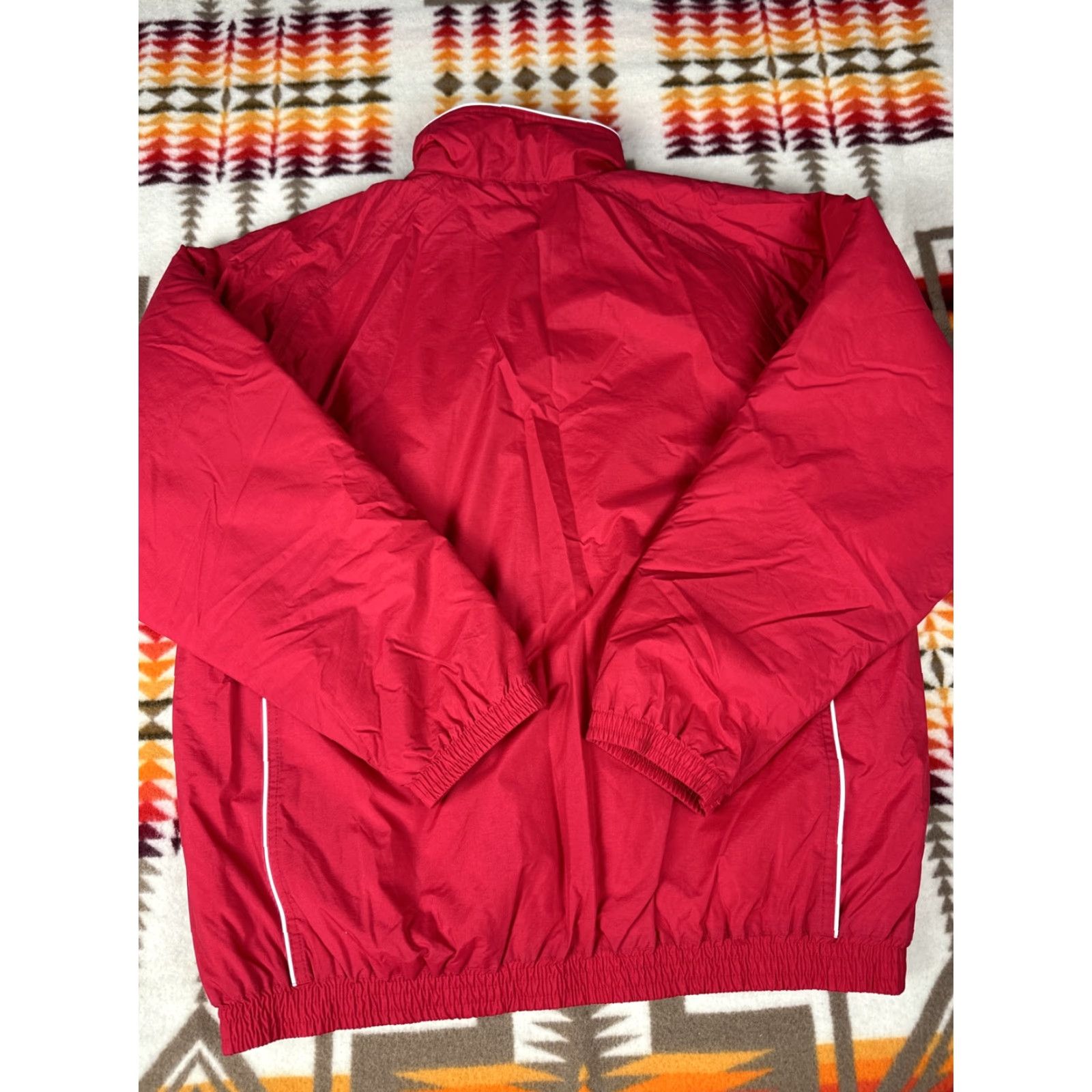 Reebok VINTAGE Reebok Bomber Jacket Mens L Red Quilted Lining Football Size US L / EU 52-54 / 3 - 6 Thumbnail