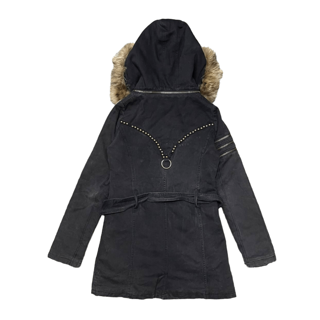 If Six Was Nine × Le Grande Bleu (L.G.B.) Vintage D.I.A Fur Racoon Parka Jacket Detachable Hood Size S / US 4 / IT 40 - 16 Thumbnail