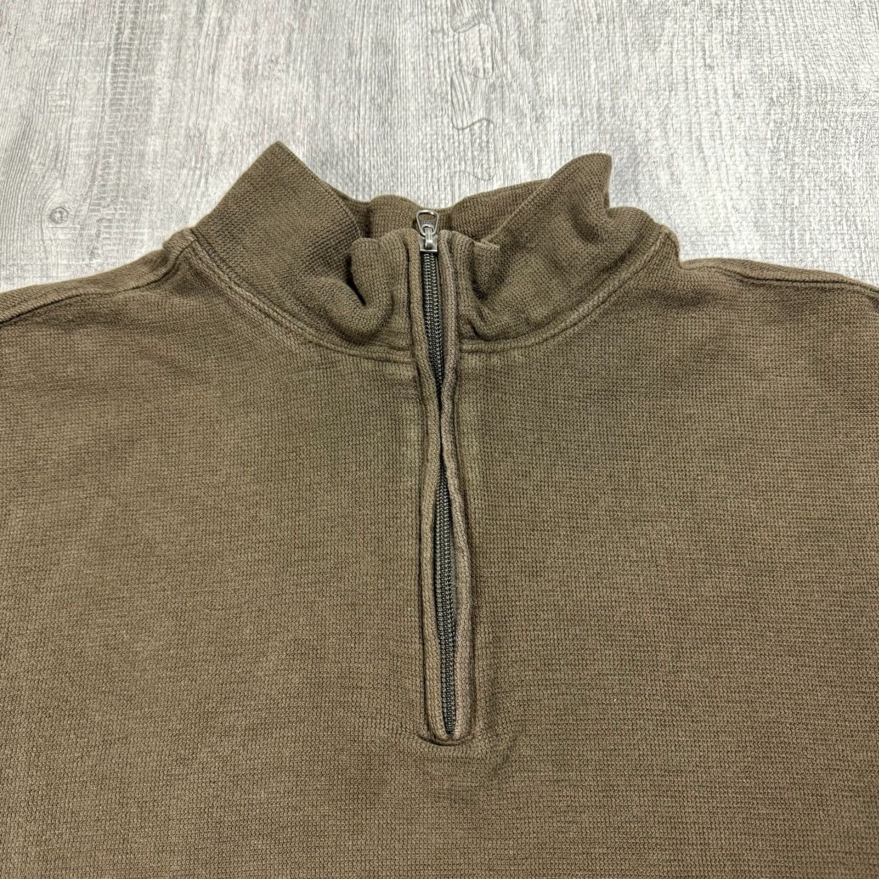 Vintage WOOLRICH MENS 3XDRY XXL 1/4 ZIP COTTON BLEND SWEATER BROWN OUTDOOR Size US XXL / EU 58 / 5 - 2 Thumbnail