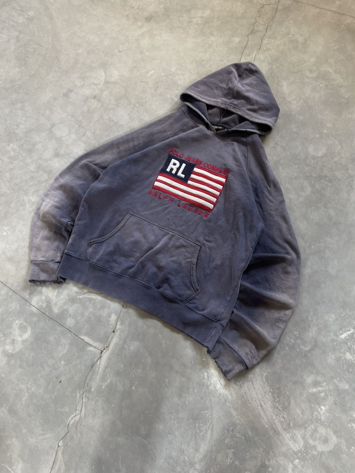 Polo Ralph Lauren 1990’s Vintage Polo Ralph Lauren Distressed Sun Faded Hoodie Size US L / EU 52-54 / 3 - 2 Thumbnail