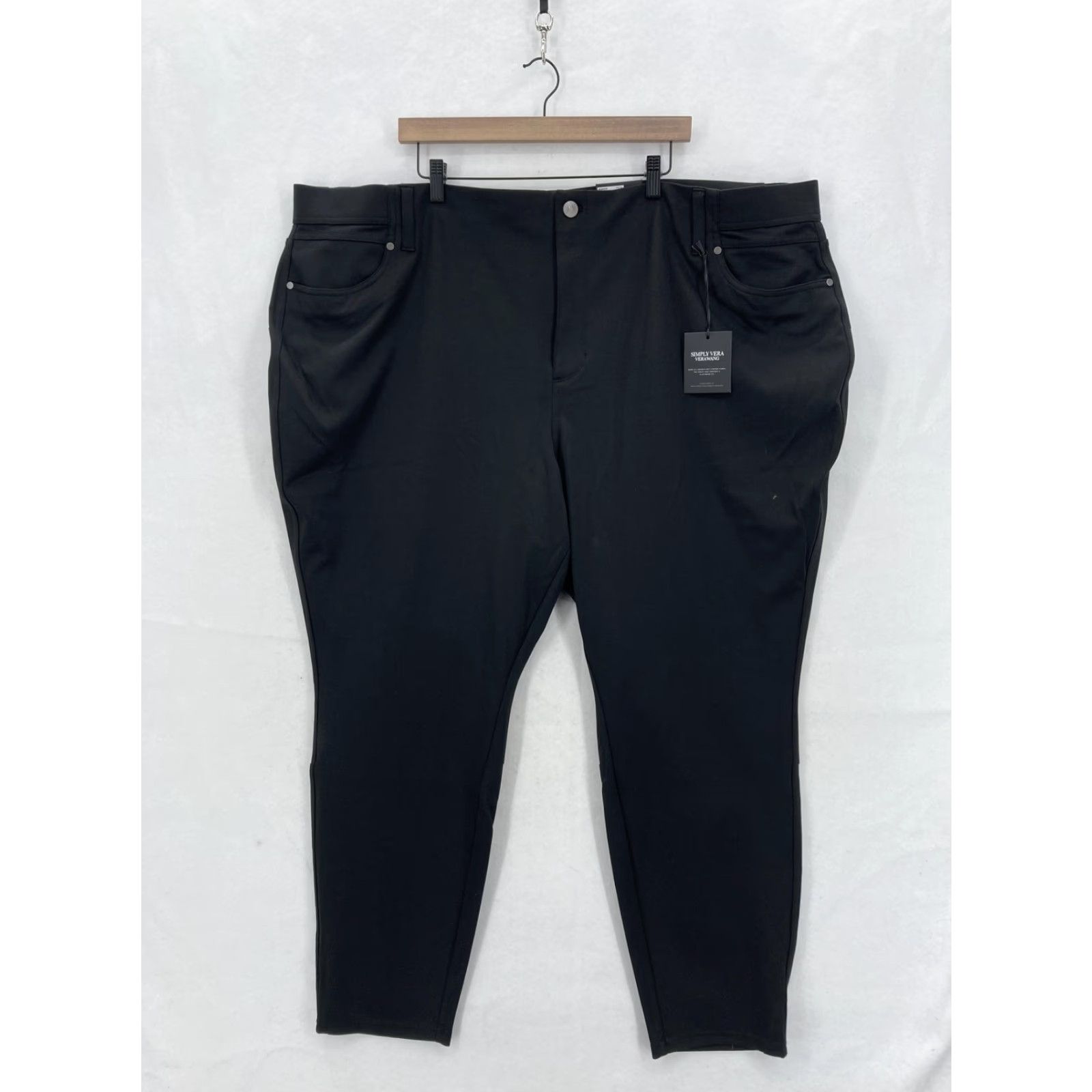 Vintage Simply Vera Vera Wang Pants Womens 4X Black High Rise Skinny Ponte Stretch Plus Size 40" / US 18 - 2 Thumbnail