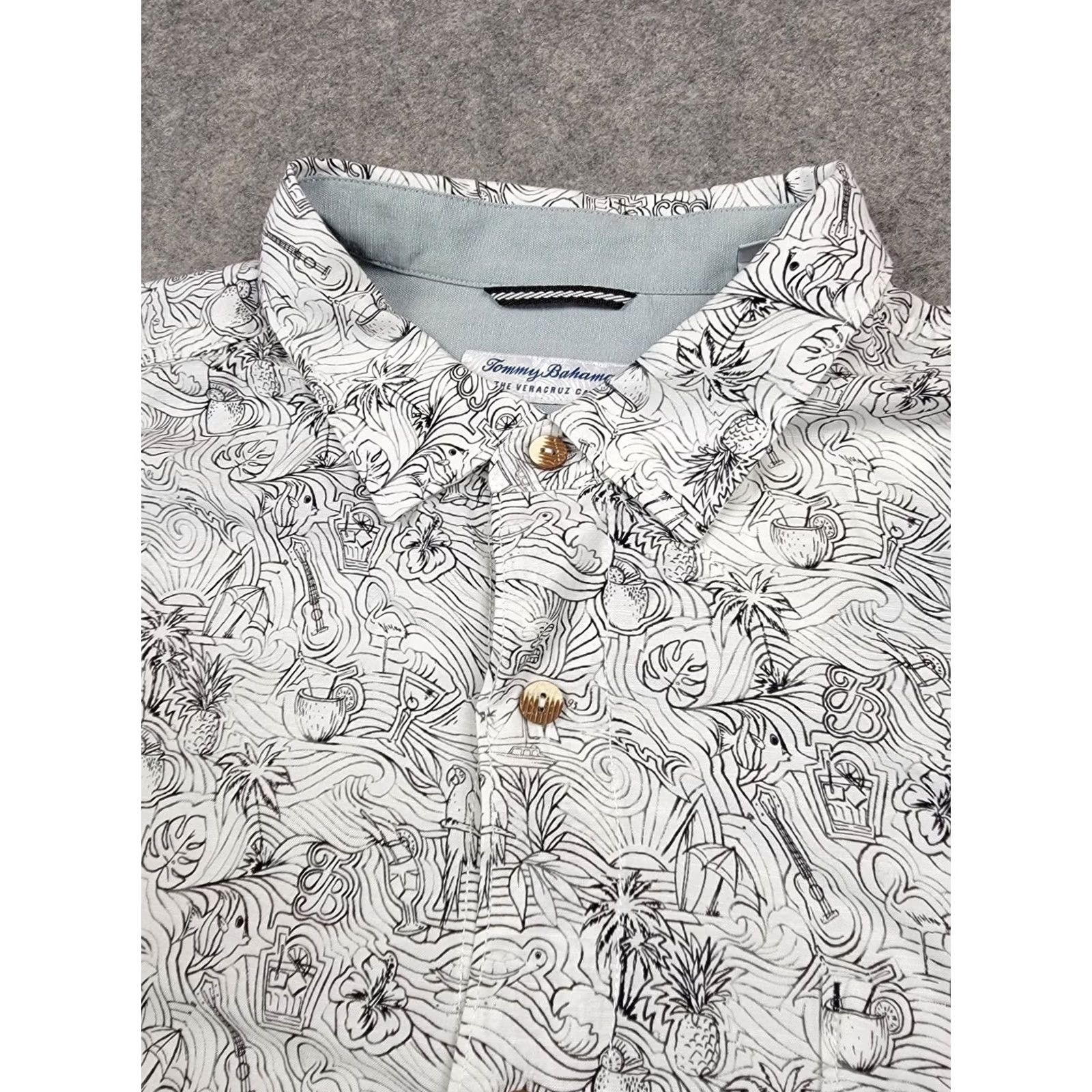 Tommy Bahama Tommy Bahama Shirt Mens XLT Veracruz Cay Hidden Paradise NWT Multicolor Short Sleeve Button-Up Collared Beach Tropical Marine Nautical Florals | Mens Size US XL / EU 56 / 4 - 7 Thumbnail