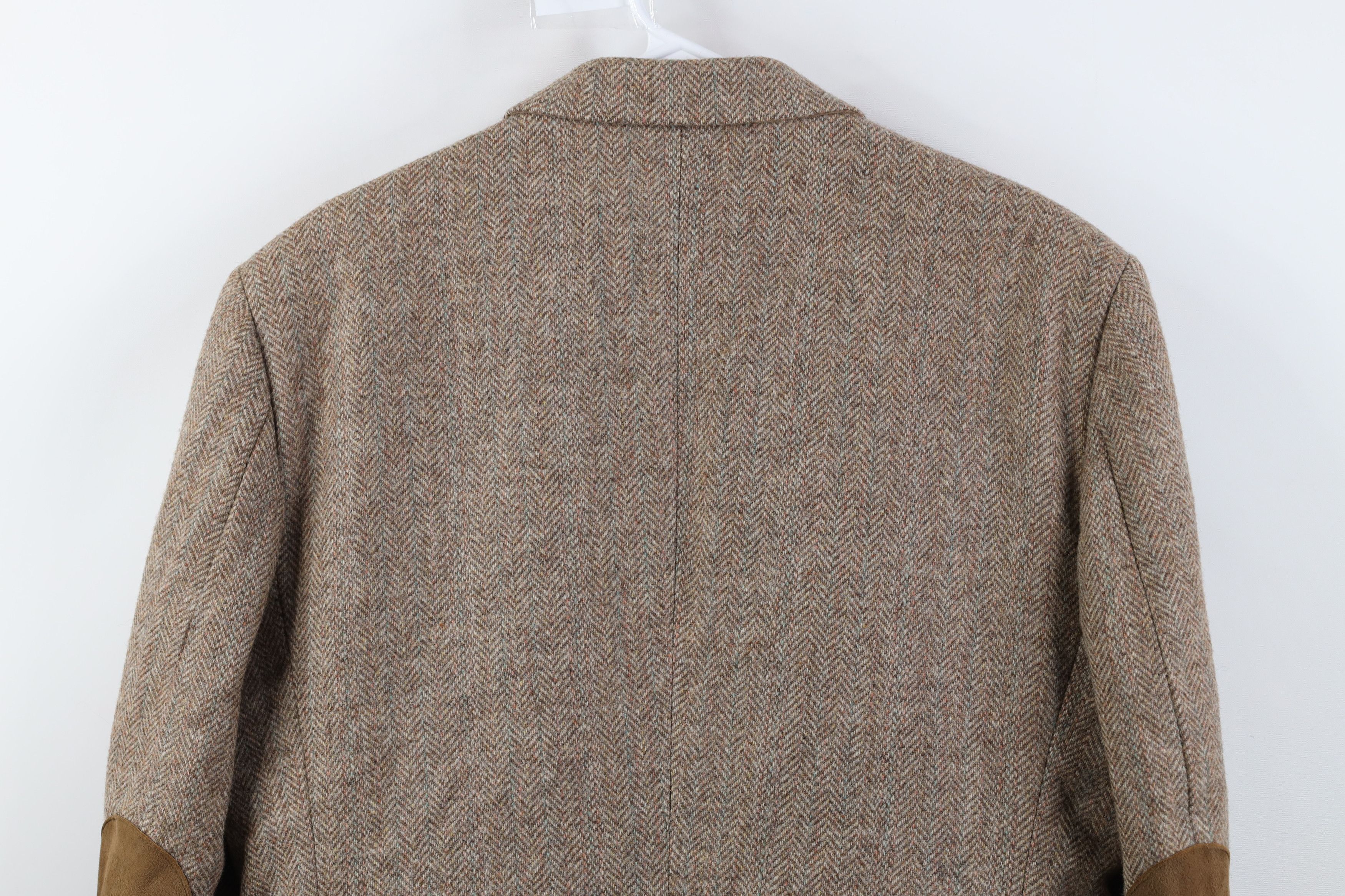 Vintage Vintage 90s Herringbone Suede Patch Suit Blazer Jacket USA Size US XXL / EU 58 / 5 - 14 Thumbnail